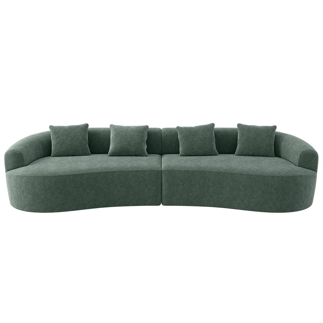 skølm Sofa Loki aus Teddy-Bouclé-Stoff, Dunkelgrün, günstig online kaufen