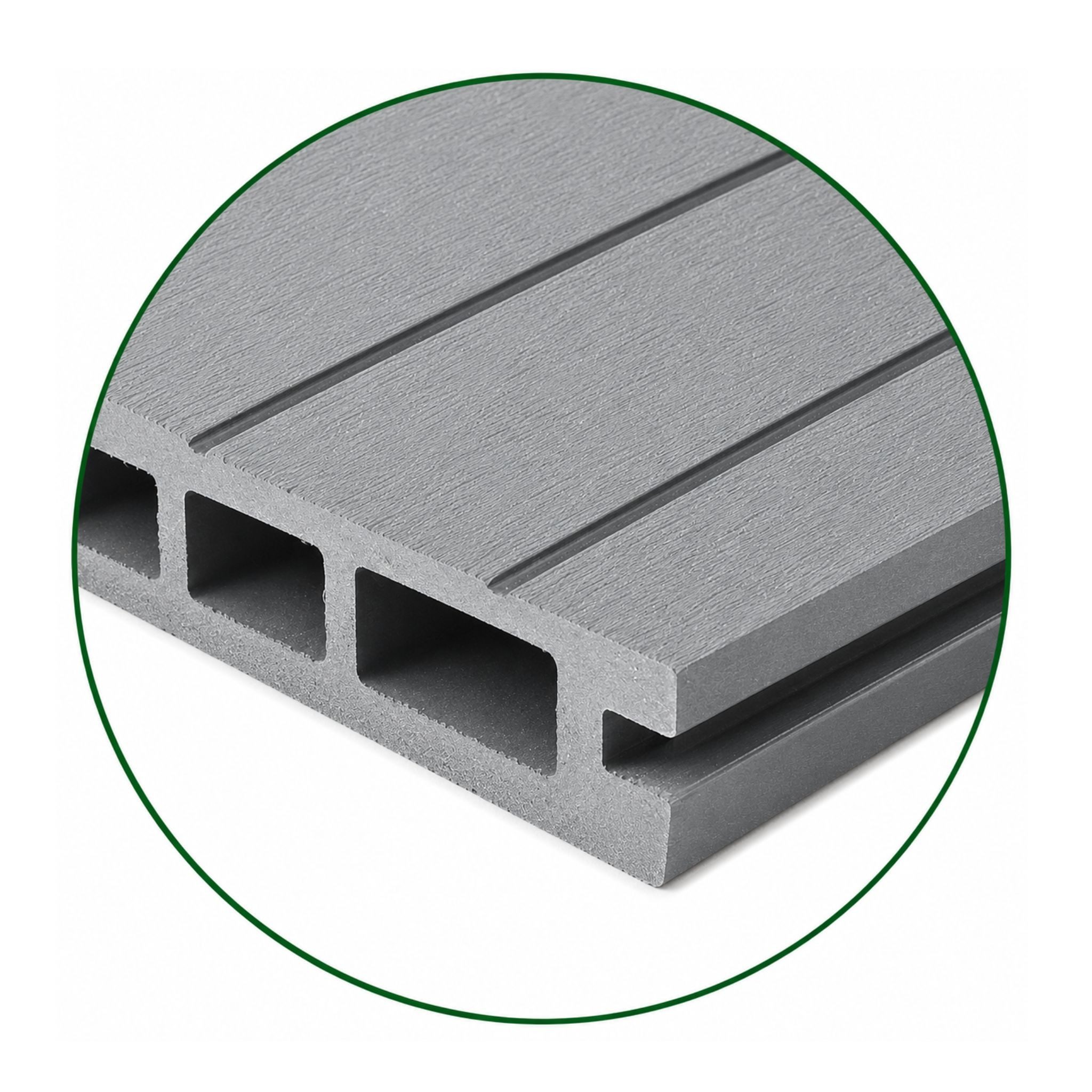 WPC Profi Terrassendielen WPC Terrassendiele Hohlkammer MUSTER 15 cm steingrau, (Hohlkammerdiele, Musterstück 15 cm)
