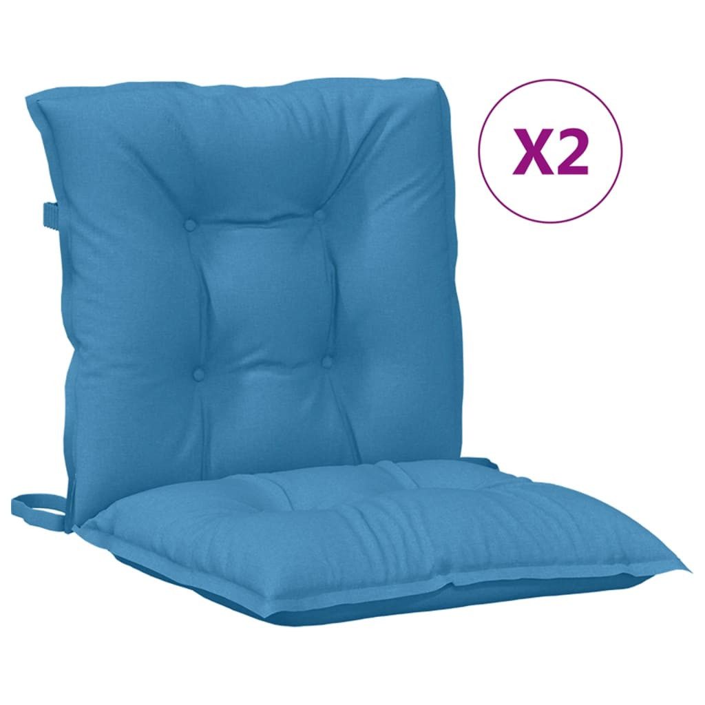 Sitzauflage Niedriglehner-Auflagen 2 Stk. Melange Blau 100x50x7 cm Stoff