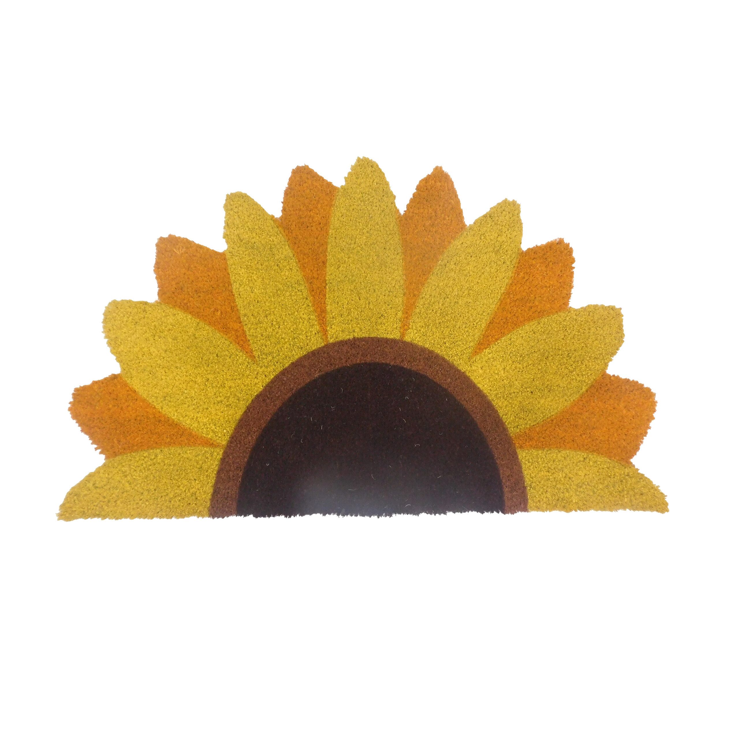 relaxdays Fußmatte Kokos Fußmatte halbrund 80x50 cm, halbrund, Höhe: 15 mm, A