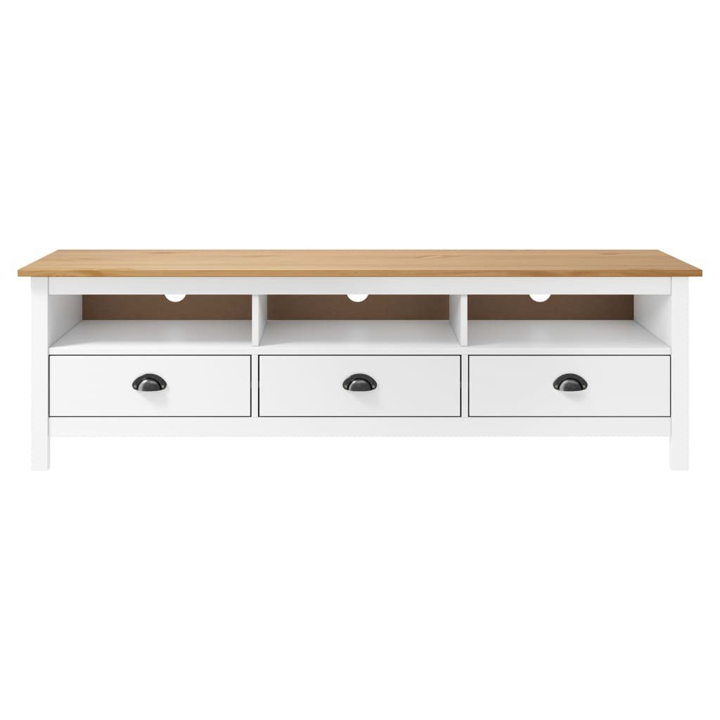 vidaXL TV-Schrank TV-Schrank Hill Weiß 158x40x47 cm Massivholz Kiefer (1-St)