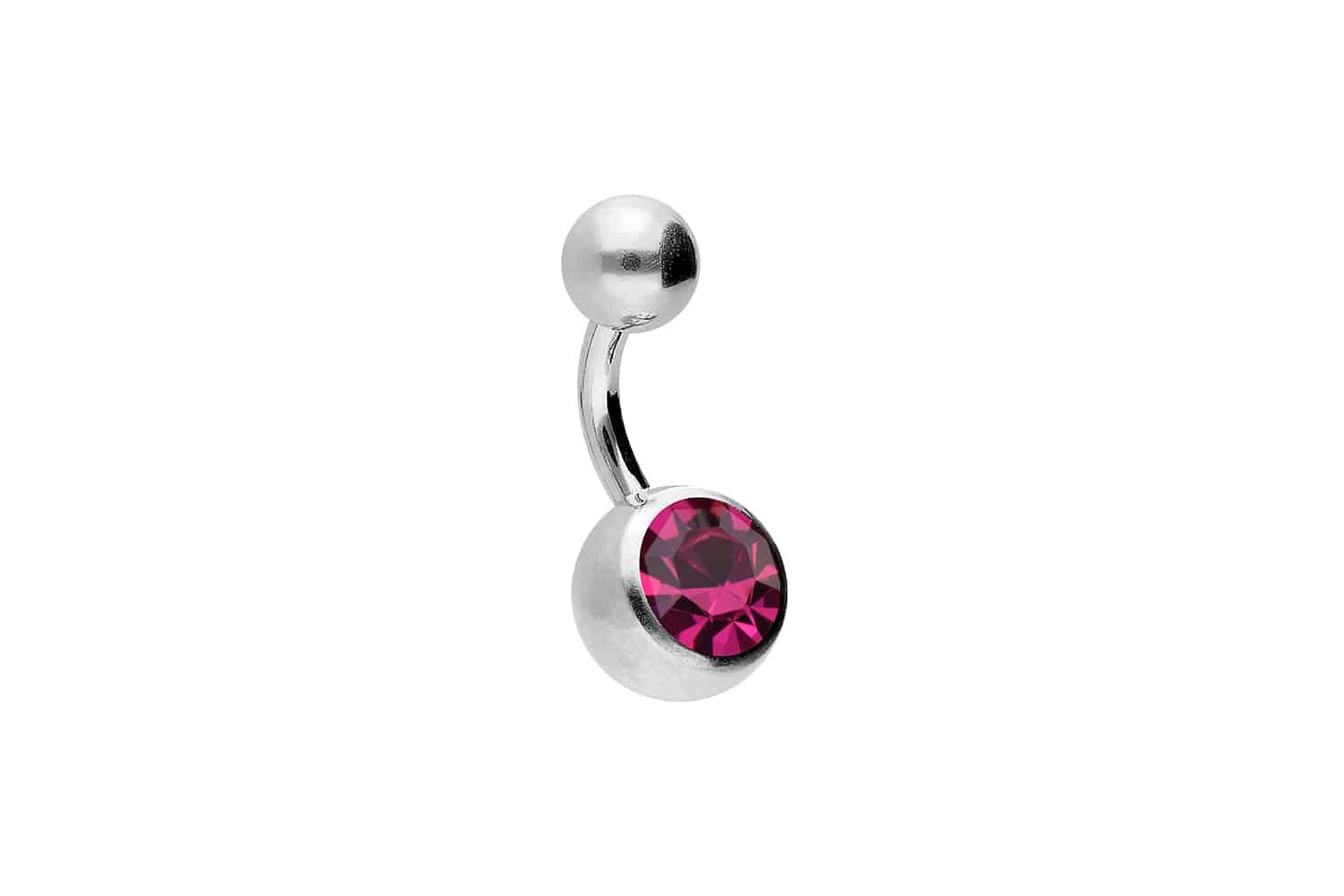 Farbe: Silberfarben + Kristall: Pink