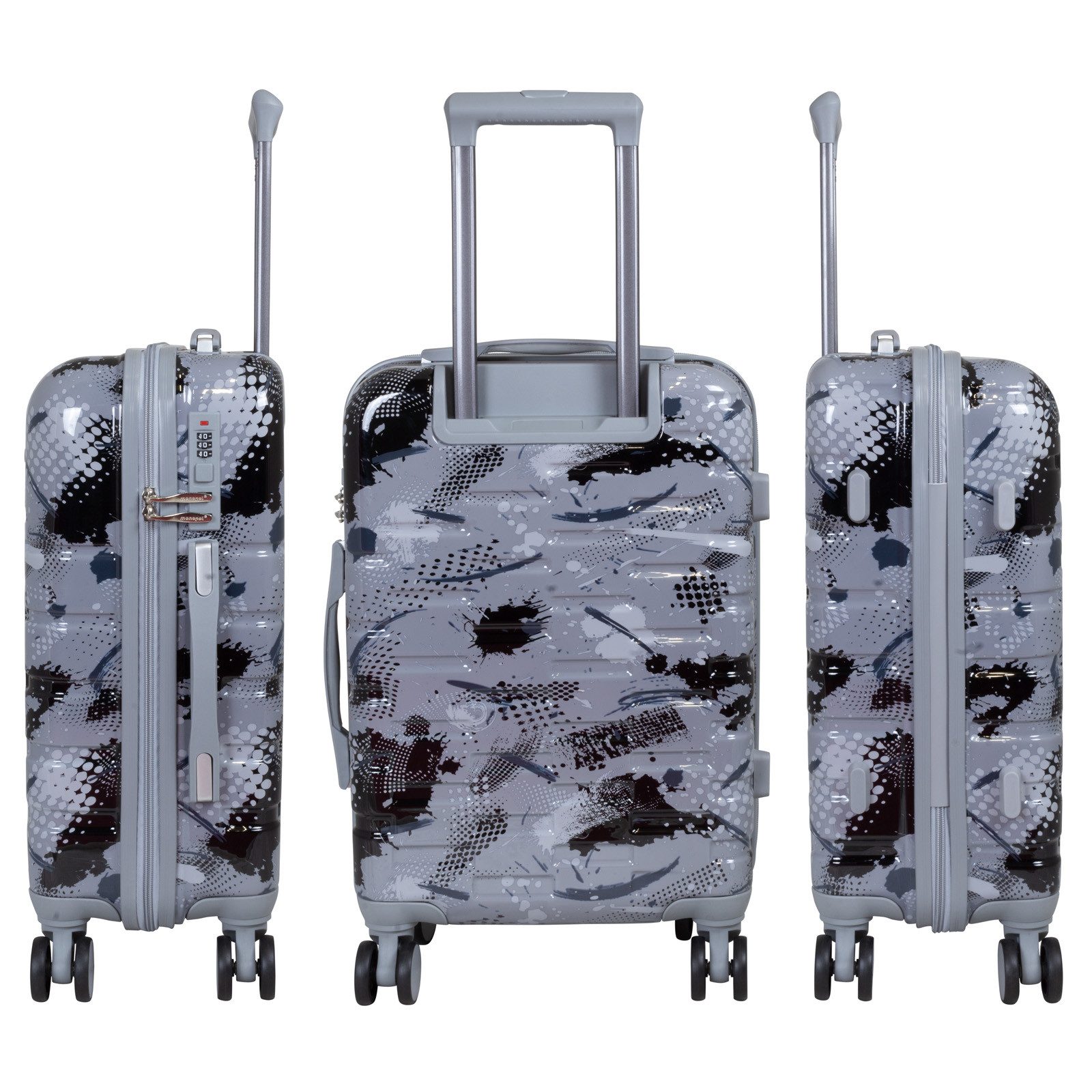Trendyshop365 Hartschalen-Trolley Koffer Pescara, 4 Motive, 3 Größen, 4 Rollen, Motivdruck - Design, Zahlenschloss, Dehnungsfuge