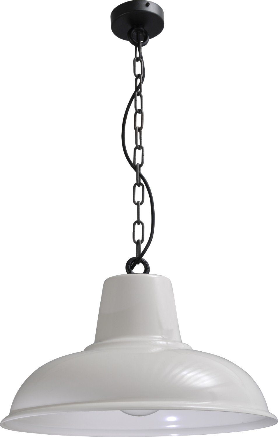 E27 Leuchtmittel, 48,5 cm PANNA, Metall DI Licht-Erlebnisse Küche Schwarz Ø ohne Weiß Pendelleuchte Hängeleuchte Esstisch