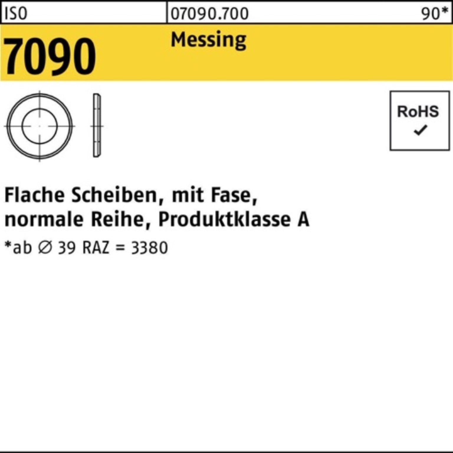 Reyher Unterlegscheibe 100er Pack 007090700000480000 Unterlegscheibe ISO 7090 m.Fase 48 Messi