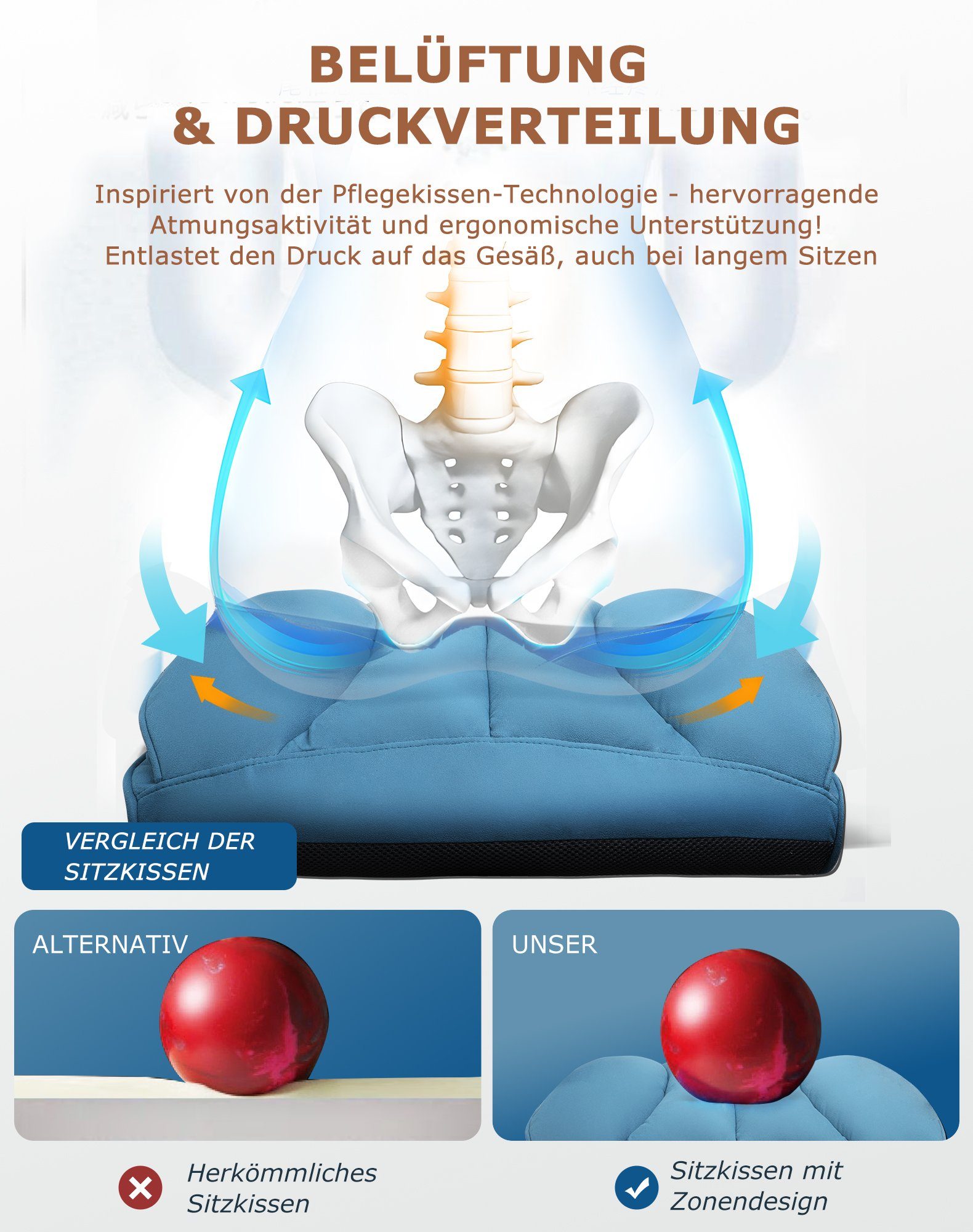 GTPLAYER Gaming-Stuhl Gaming Stuhl, Gamer Stuhl, Ergonomischer Bürostuhl Stoffoberfläche (Packung), Schreibtischstuhl Chefsessel mit Fußstütze höhenverstellbar kunstleder