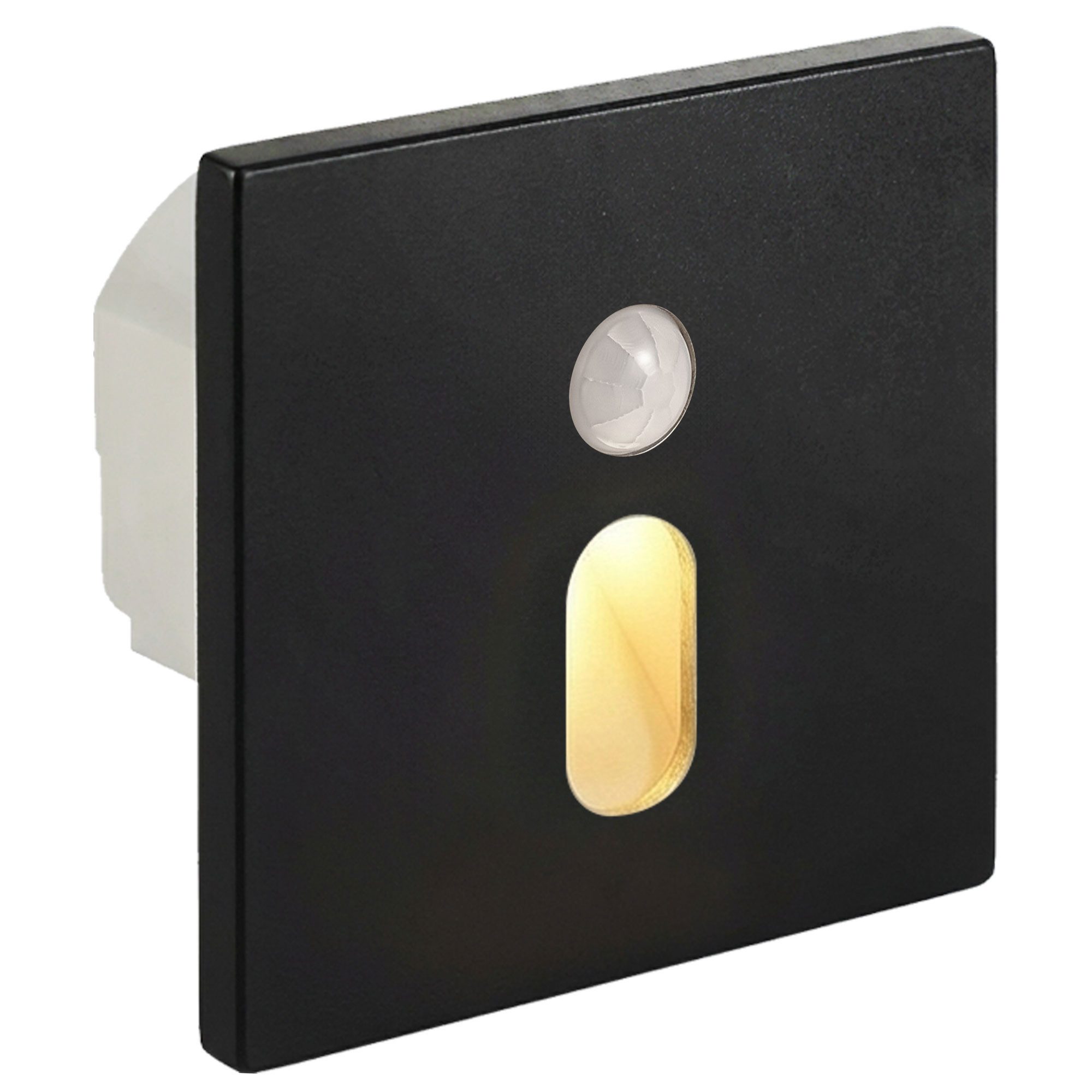 Maxkomfort LED Einbauleuchte - Treppenbeleuchtung Modular mit/ohne Bewegungsmelder - Stufenlicht, mit Bewegungsmelder, LED fest integriert, 3 Lichtfarben einstellbar - Wandeinbauleuchte Treppe Innen Rund/Eckig