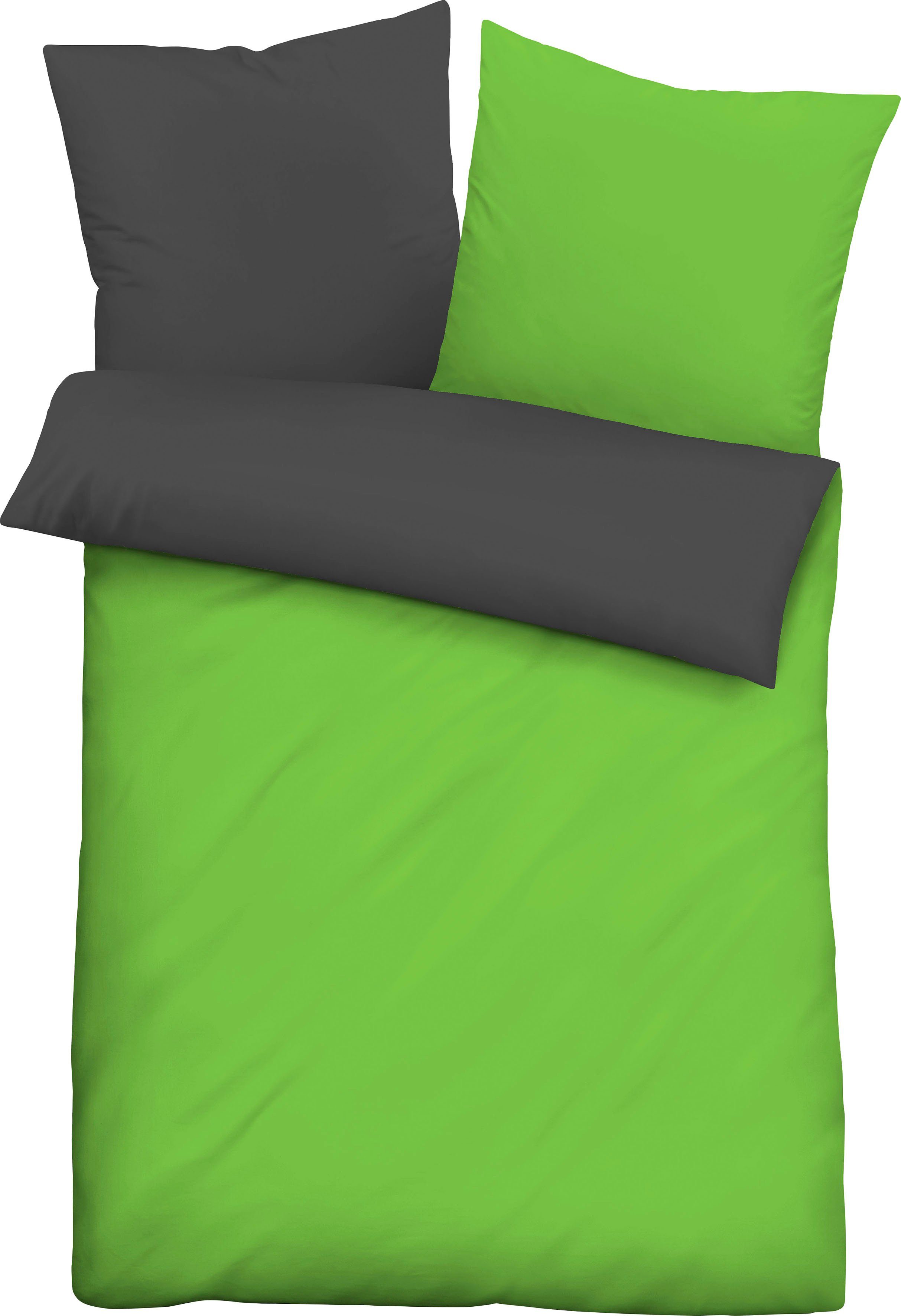 Wendebettwäsche Uni-Microfaser-Satin in Gr. 135x200 oder 155x220 cm