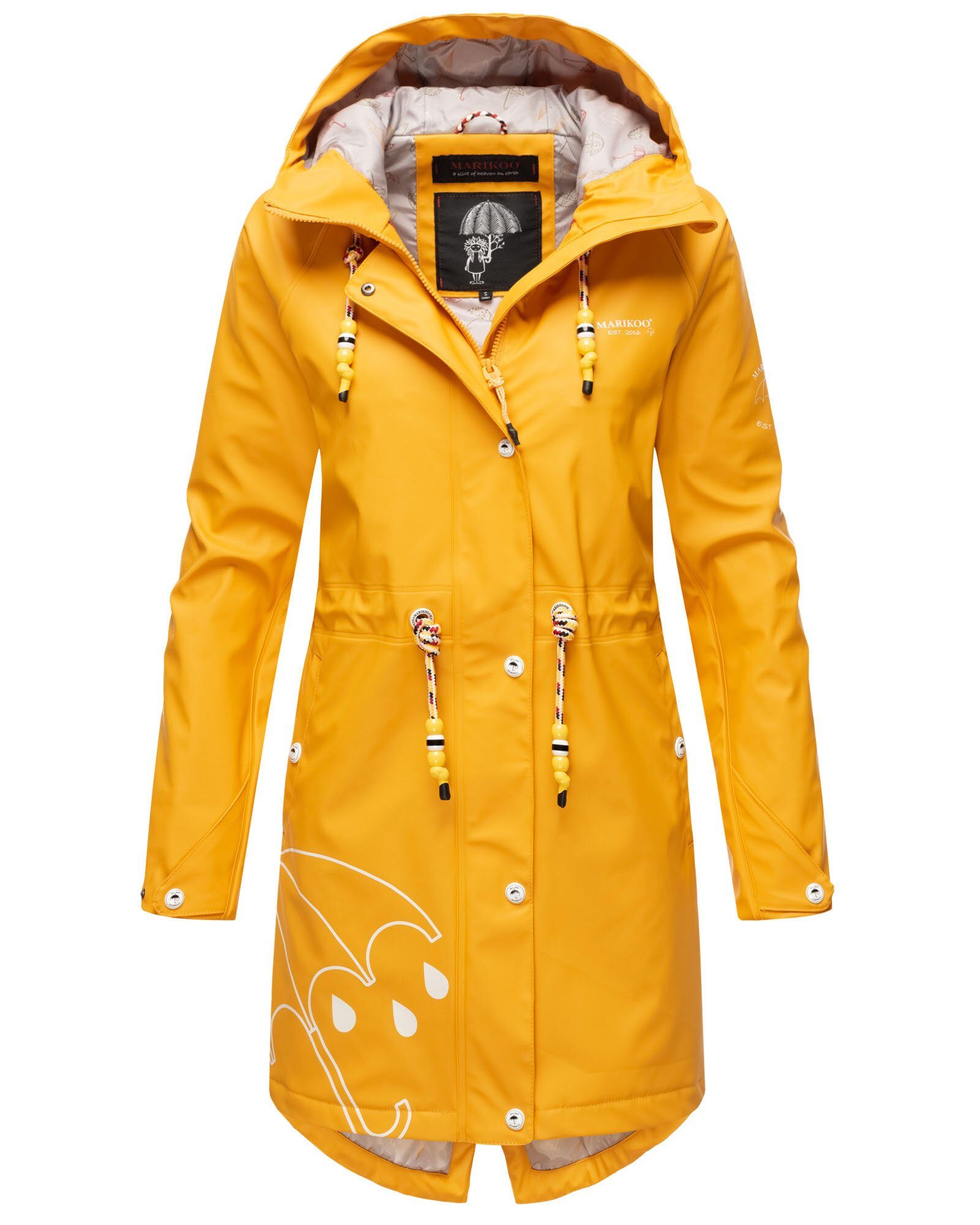 Marikoo Outdoorjacke Kapuze mit Yellow Umbrella Amber einer Dancing großen