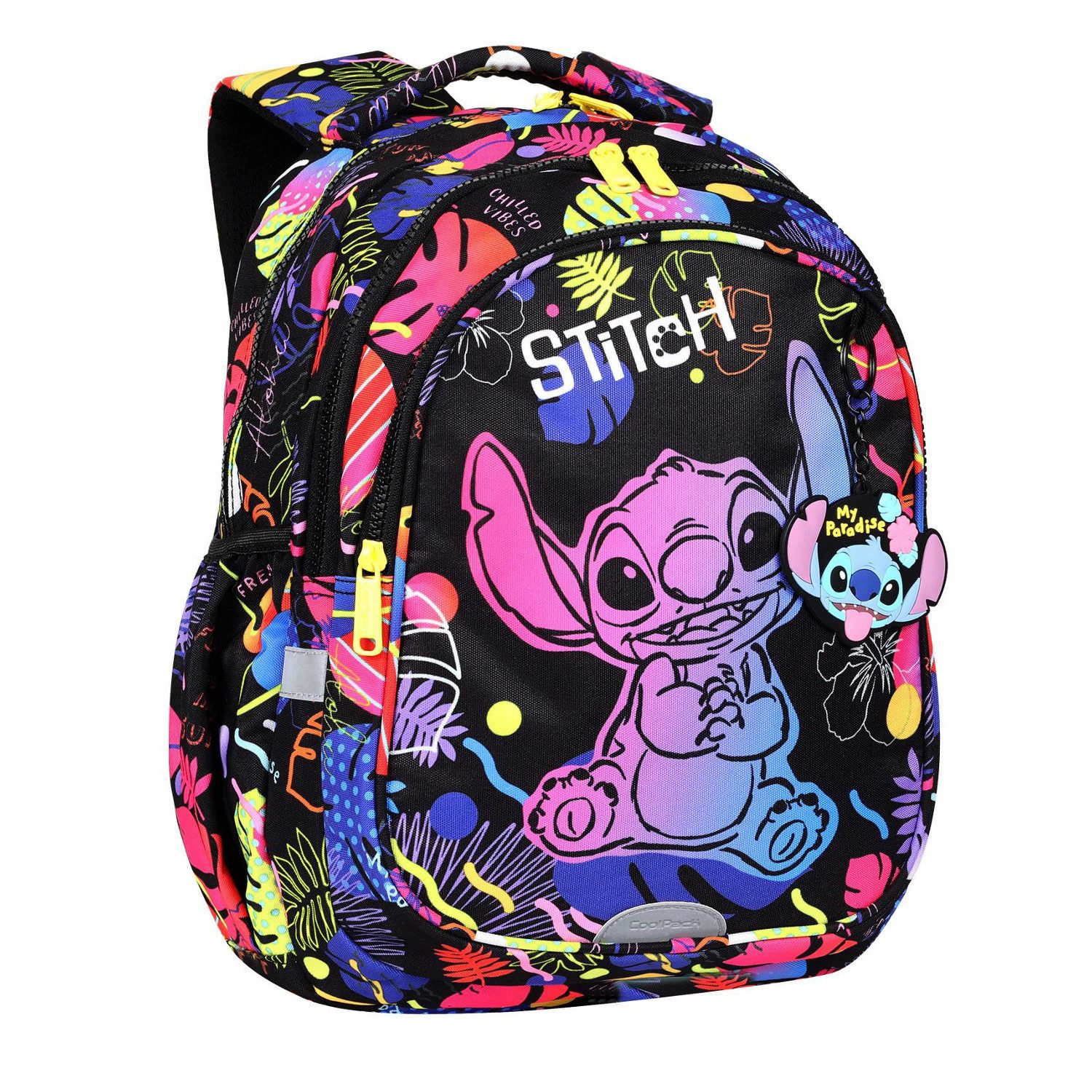 CoolPack Schulrucksack 19l Disney Stitch, Mit Reißverschluss, Konturierter Rücken, Verstellbarer Brustgurt