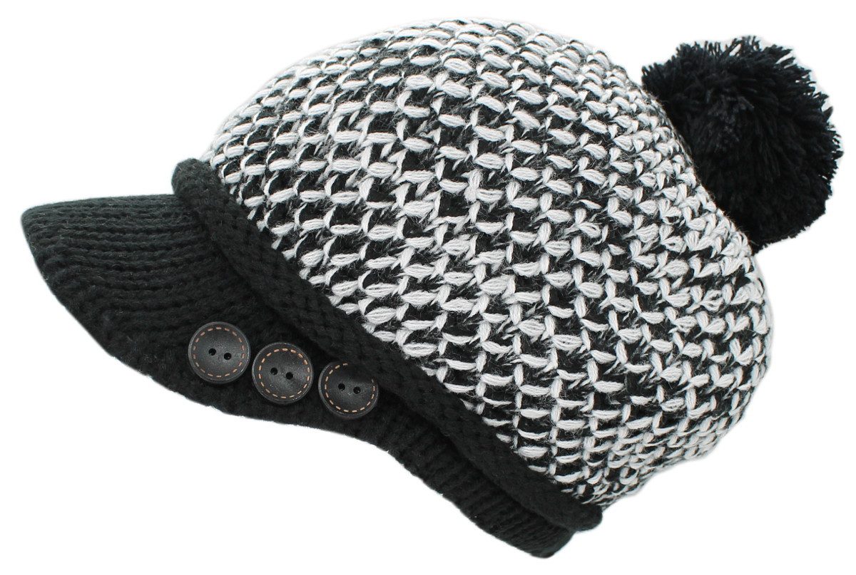 dy_mode Schirmmütze Damen Strickmütze Bunt Gestrickte Schirmmütze Winter Mü günstig online kaufen
