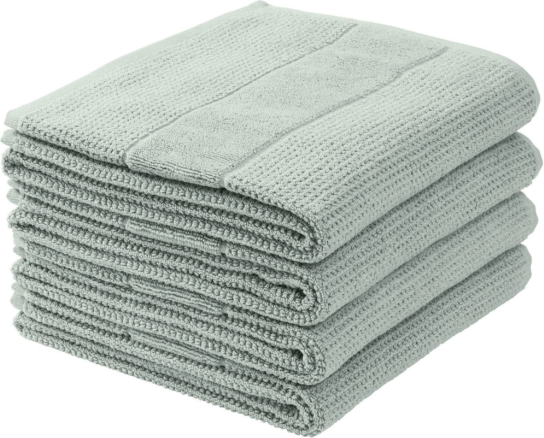 Schiesser Handtücher Turin aus 100% Baumwolle in dezenter Reiskornoptik, Frottier (Set, 4-St), OEKO-TEX® MADE IN GREEN