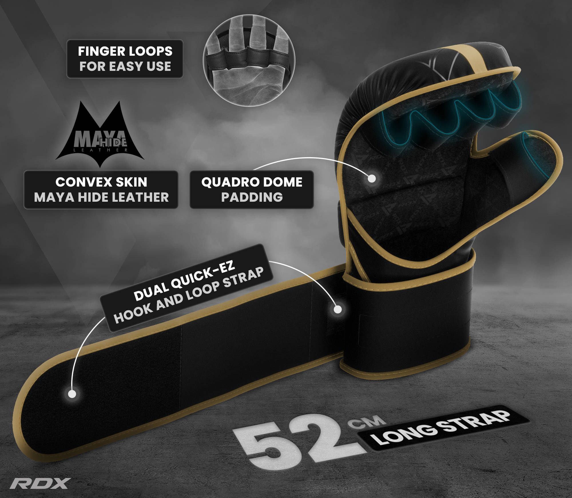 RDX Sports MMA-Handschuhe RDX MMA Handschuhe, MMA Gloves für Kampfsport Grappling Training – Bild 5 von 5