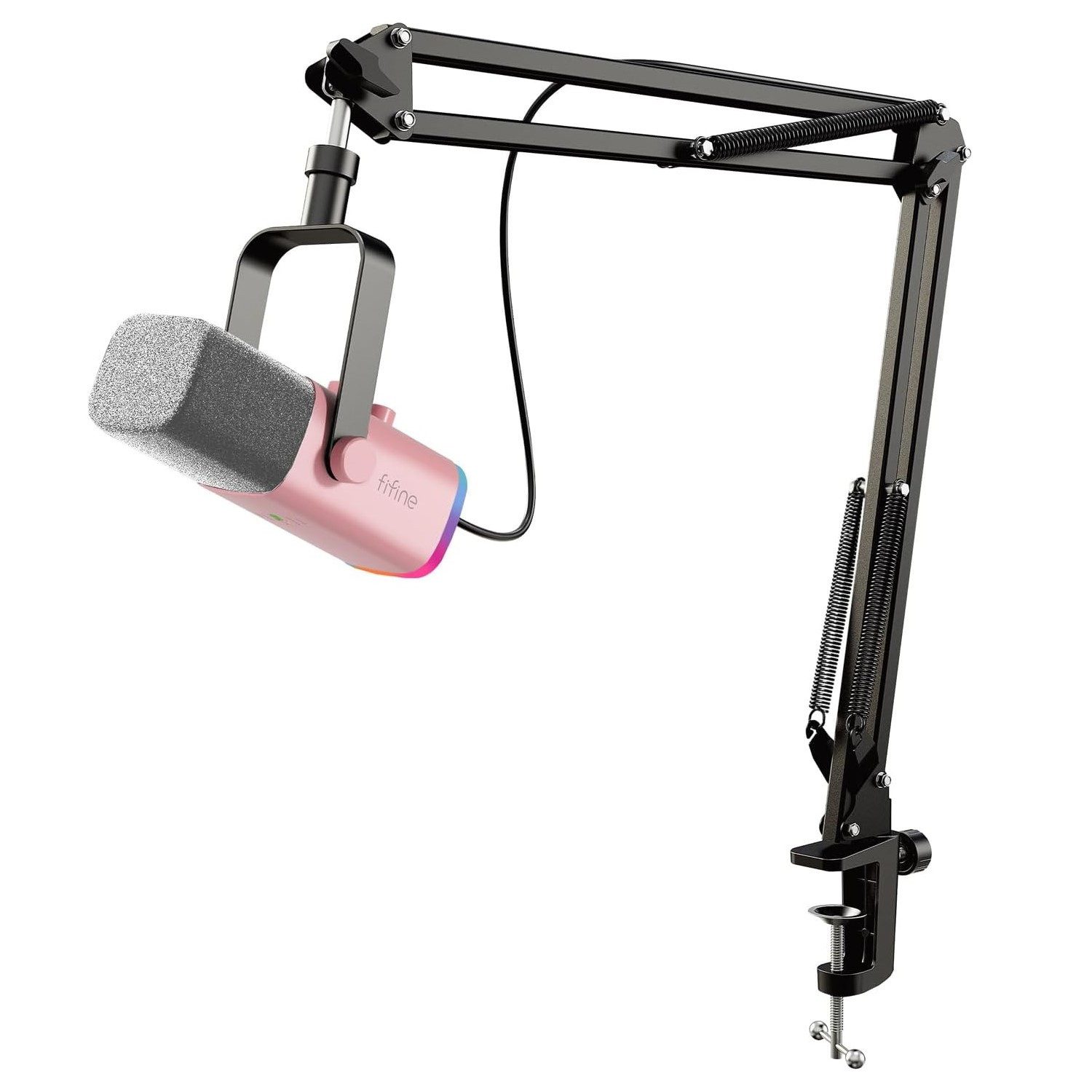 FIFINE Mikrofon XLR Streaming Mikrofon mit Arm für Podcast Studio Gaming Mikrofon, USB Dynamisch Microphone Gaming PC mit Stummschalttaste