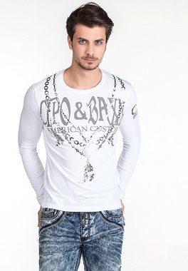Cipo & Baxx Sweatshirt mit glänzendem Print