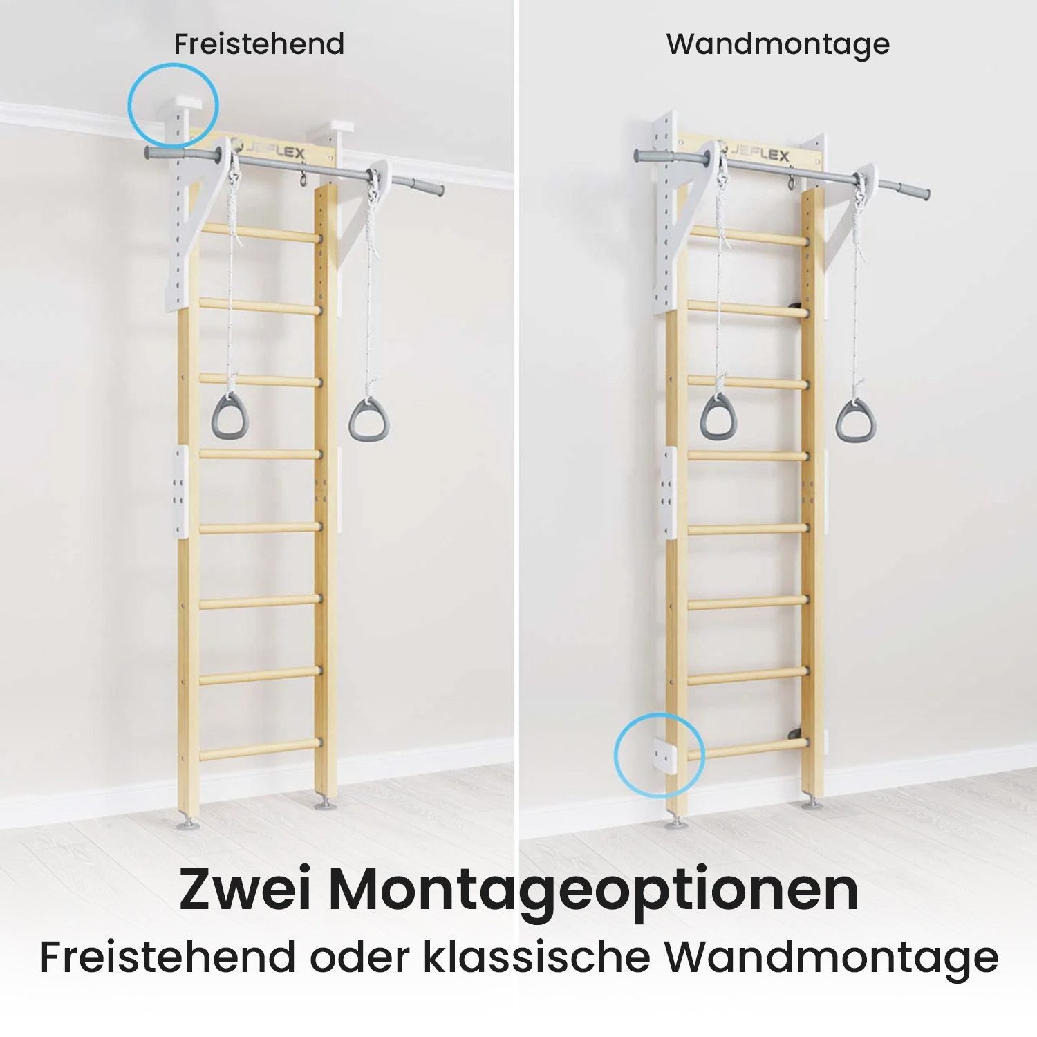 Jeflex Sprossenwand Holzsprossenwand ClimbMaxx M6