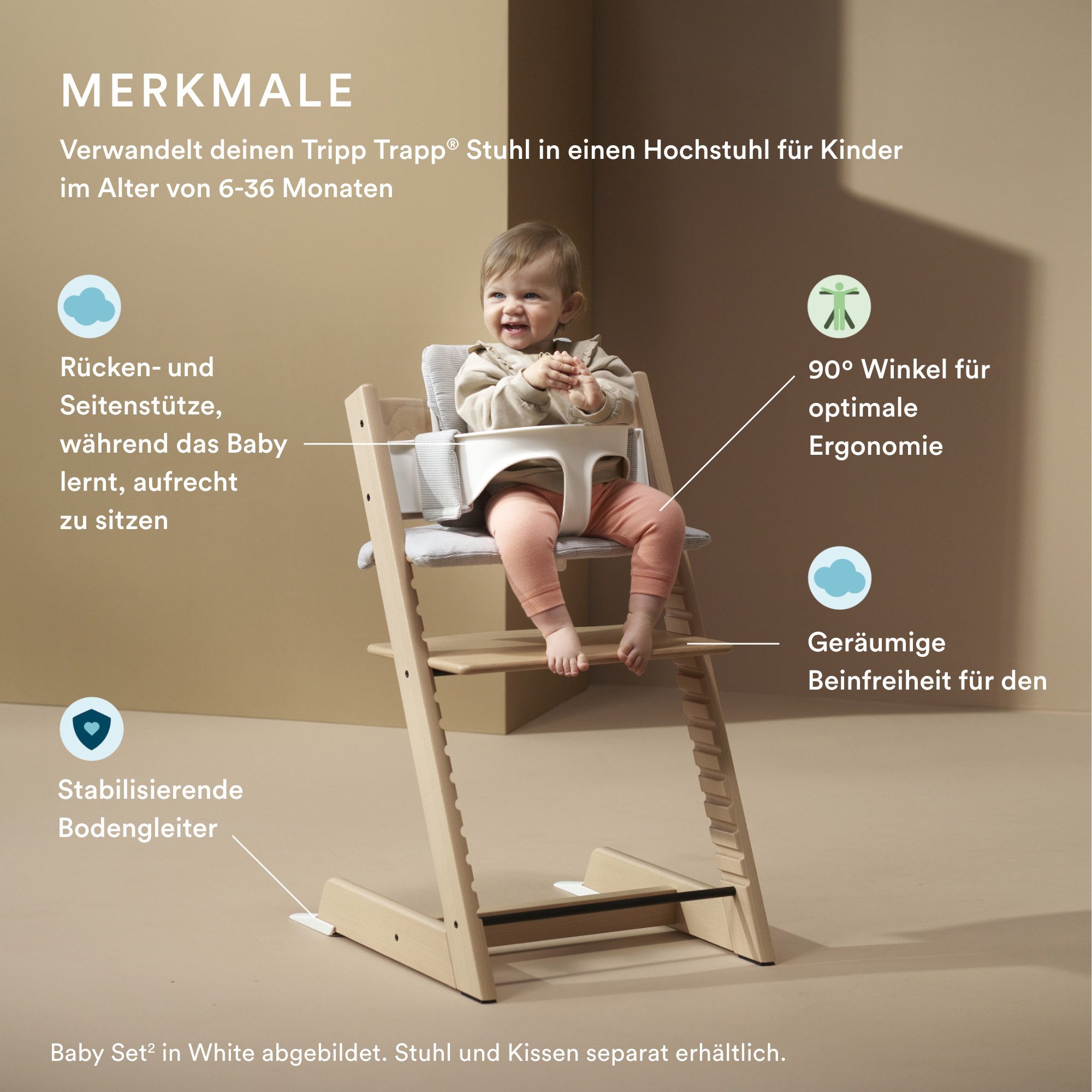 Stokke Hochstuhlaufsatz Baby Set² für den Hochstuhl Tripp Trapp von Stokke (ab ca. 6 Monaten)