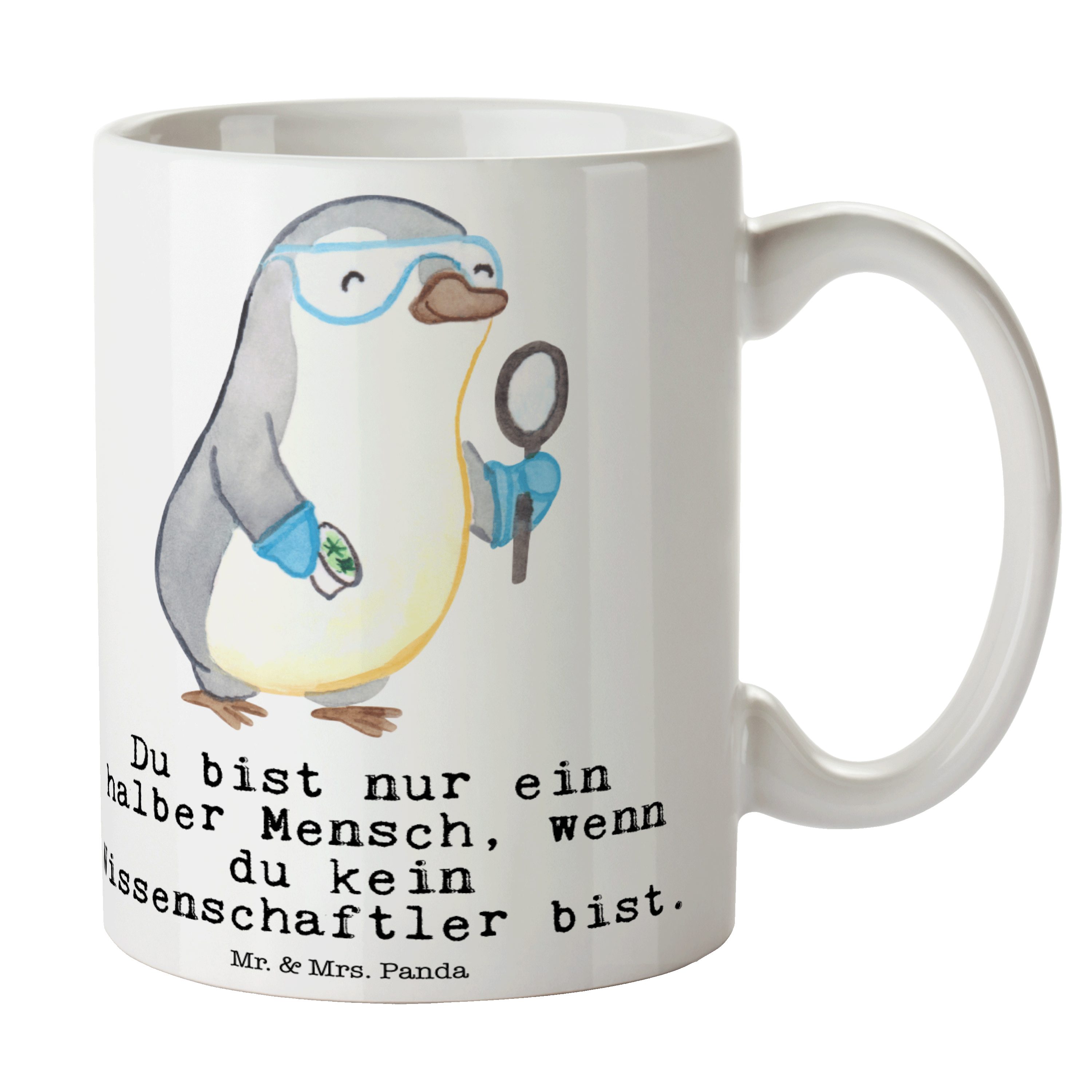 Tasse, Akademiker, - Geschenk, Keramik & F, Herz Weiß Wissenschaftler Panda Mrs. Mr. - Büro mit Tasse