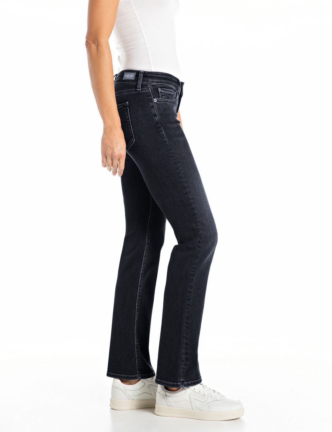 Replay Bootcut-Jeans NEW LUZ mit gesticktem R an der Gesäßtasche
