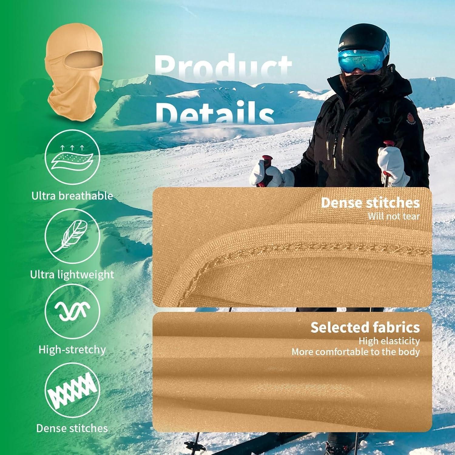 LuxusKollektion Sturmhaube Balaclava Sturmhaube Damen Herren UV Schutz Einheitsgröße Gelb