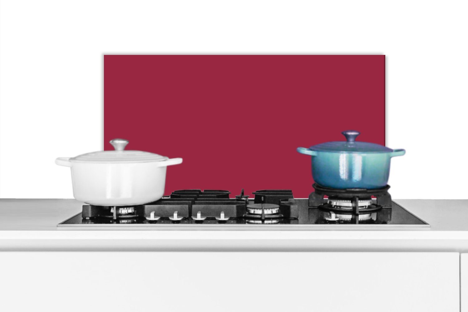 MuchoWow Küchenrückwand Rot - Einfarbig, (1-tlg), 60x30 cm, Wandschutz, gegen Fett und Schmutzflecken für Küchen | Küchenrückwände