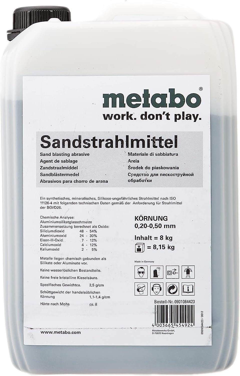 metabo Sandstrahlpistole Metabo Sandstrahlmittel synthetisch mineralisch silikoseungefährlich