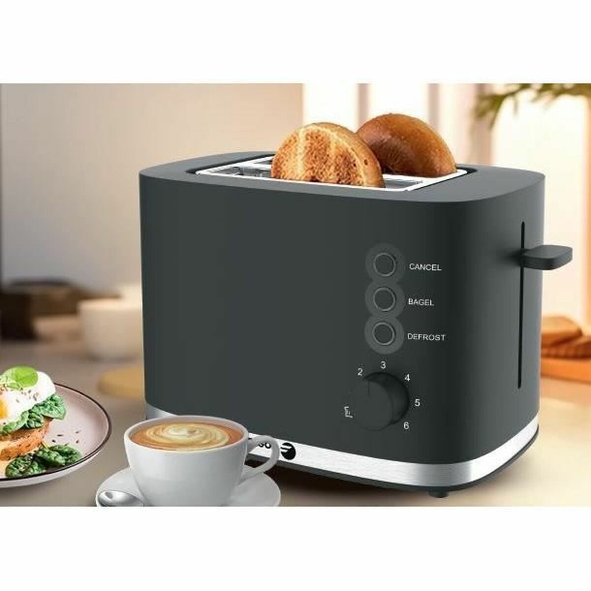 FAGOR Toaster Fagor Toaster 870 W kompakt modern mit Bräunungsstufen und Auftaufunkt, 870 W