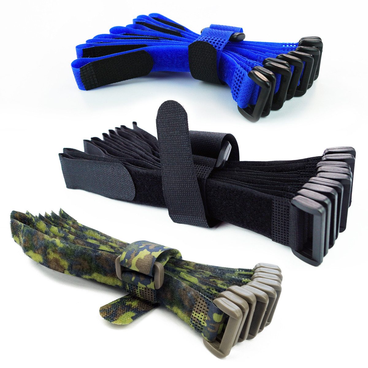 Goodymax Kabelbinder 10 Stück Klettkabelbinder Kunststofföse 15, 20, 30, 40 cm (15 cm Länge Schwarz, 10 Stück, Haken und Flausch auf GLEICHEN SEITEN) wiederverwendar Klettband Klettverschluss Kabel Organizer