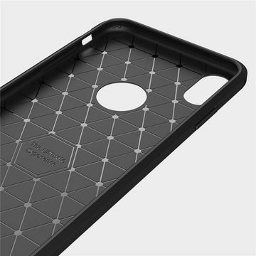 CoverKingz Handyhülle Hülle für Apple iPhone Xs Max Handyhülle Cover Case Schutzhülle, Carbon Look Brushed Design