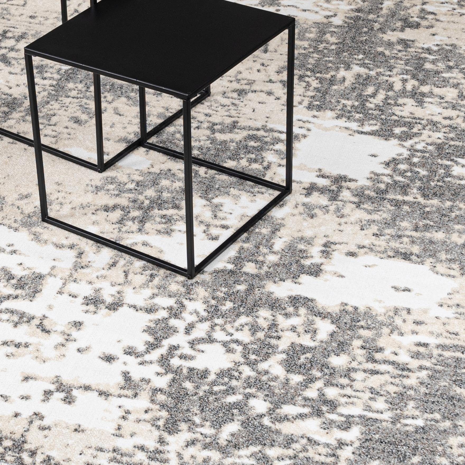 Mazovia Designteppich Modern Teppich für Wohnzimmer Abstrakt Muster, Creme, 80 x 150 cm, Abstrakt, Modern, Höhe 10 mm, Kurzflor