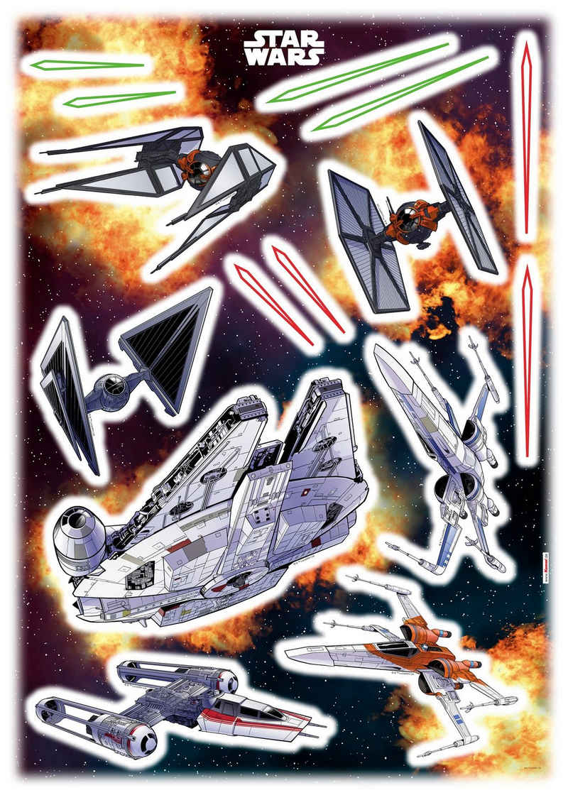 Komar Wandtattoo Star Wars Spaceship (15 St), 50x70 cm (Breite x Höhe), selbstklebendes Wandtattoo
