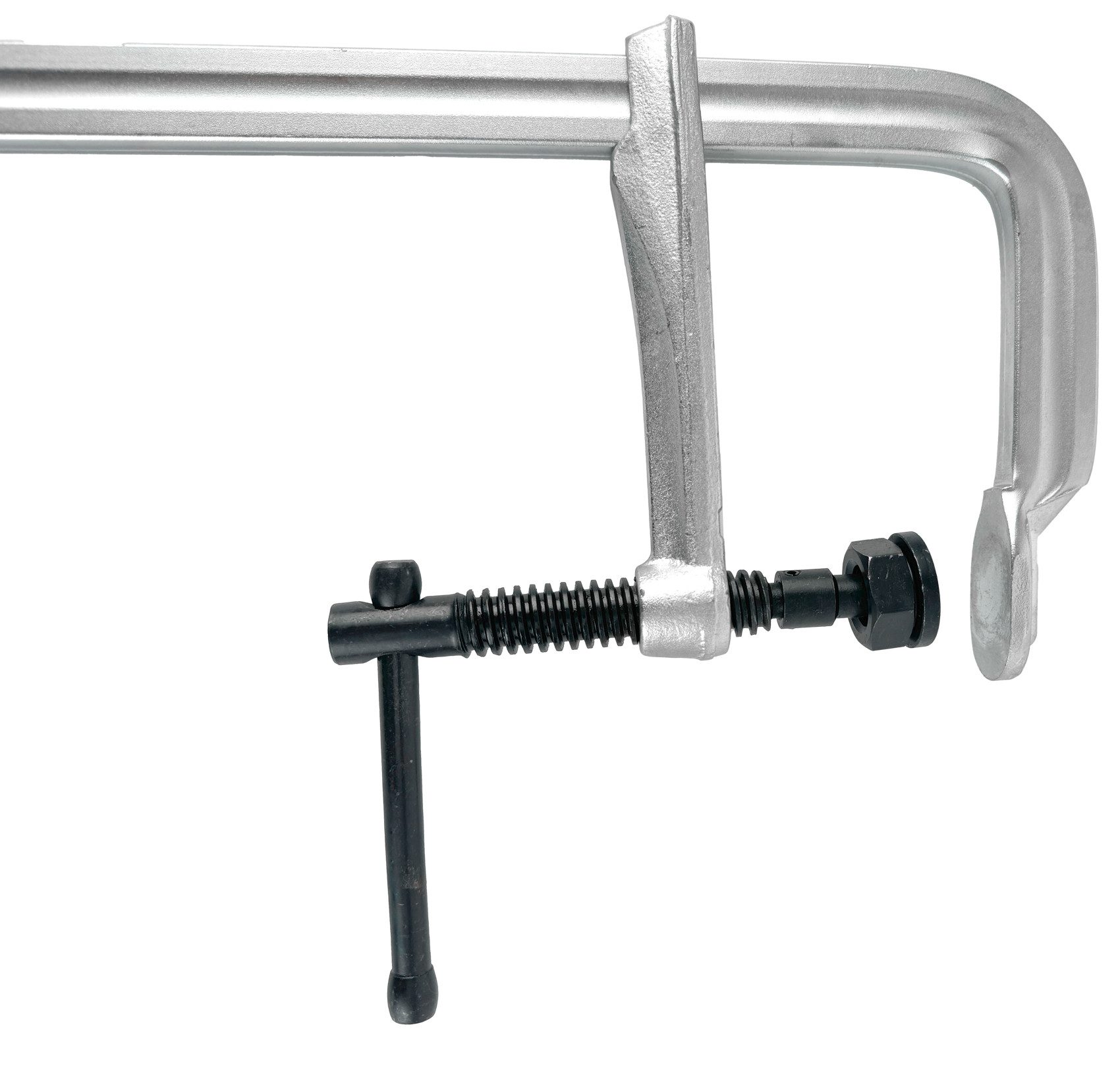 WELDINGER Schraubzwinge Schlosser-Schraubzwinge 120x600 mm Stahl geschmiedet Knebelgriff, (1 St), 120 x 600 mm, Knebelgriff für große Spannkräfte