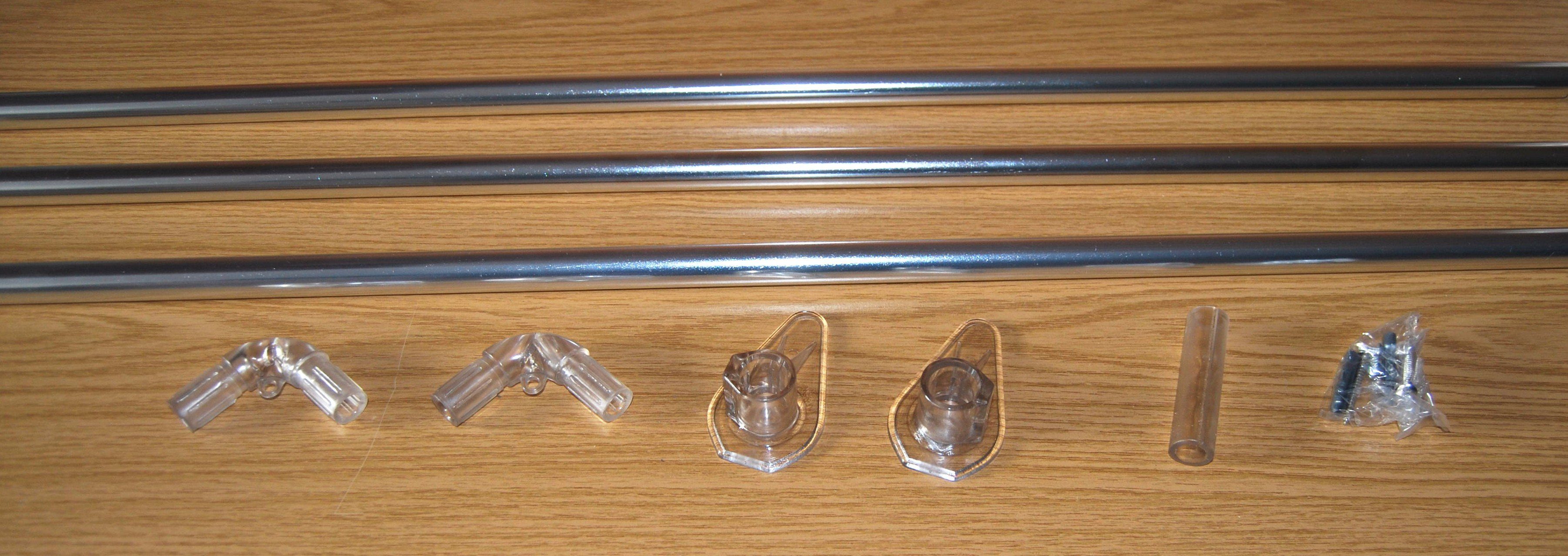 Clever-Kauf-24 Duschvorhangstange Universal Winkelduschstange, Farbe: silber, Material: Alu, Aluminium