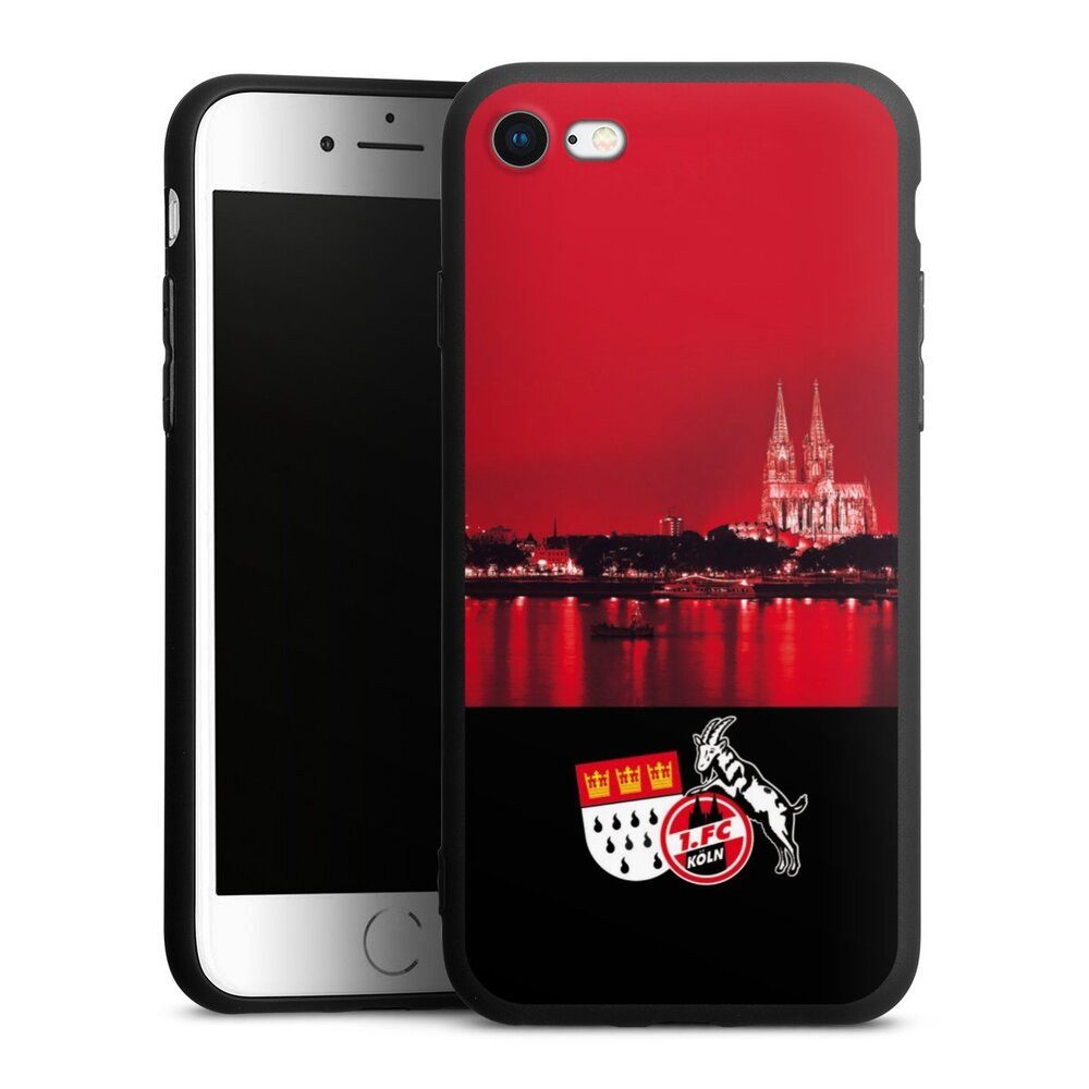 DeinDesign Handyhülle Skyline 1. FC Köln Offizielles Lizenzprodukt Skyline Köln Rot, Apple iPhone 7 Silikon Hülle Premium Case Handy Schutzhülle
