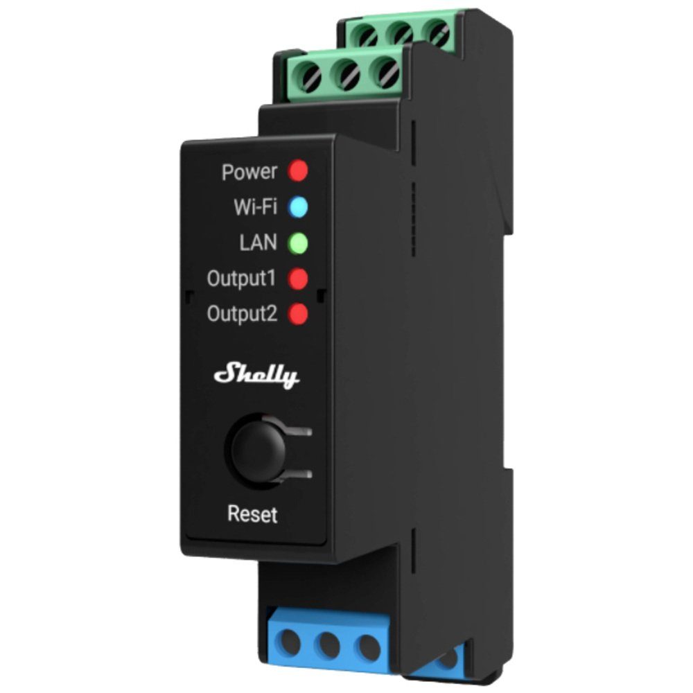 Shelly Shelly Pro 2PM Shelly Hutschienenrelais Bluetooth, Wi-Fi Smart-Home-Zubehör