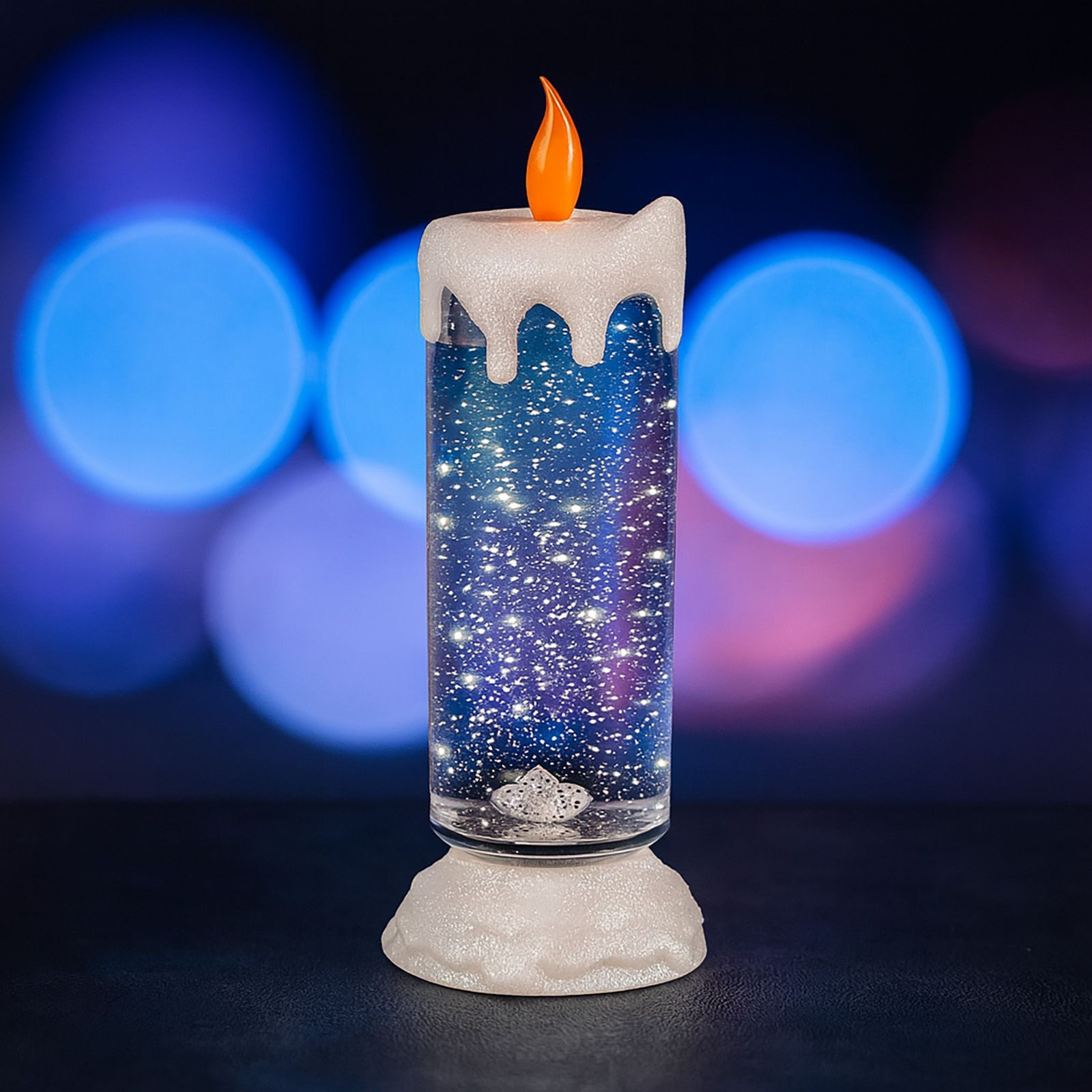 BURI Kugelleuchte LED-Glitterkerze mit Farbwechsler 24cm Weihnachtskerze Adventskerze – Bild 5 von 5