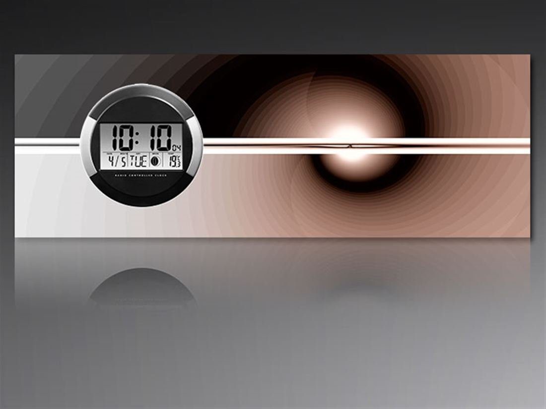 dixtime Wanduhr 6121 Dixtime Digital Designer Wanduhr, Moderne Wohnraumuhr 35x100cm (Einzigartige Digitaldruck-Optik aus 4mm Alu-Dibond)