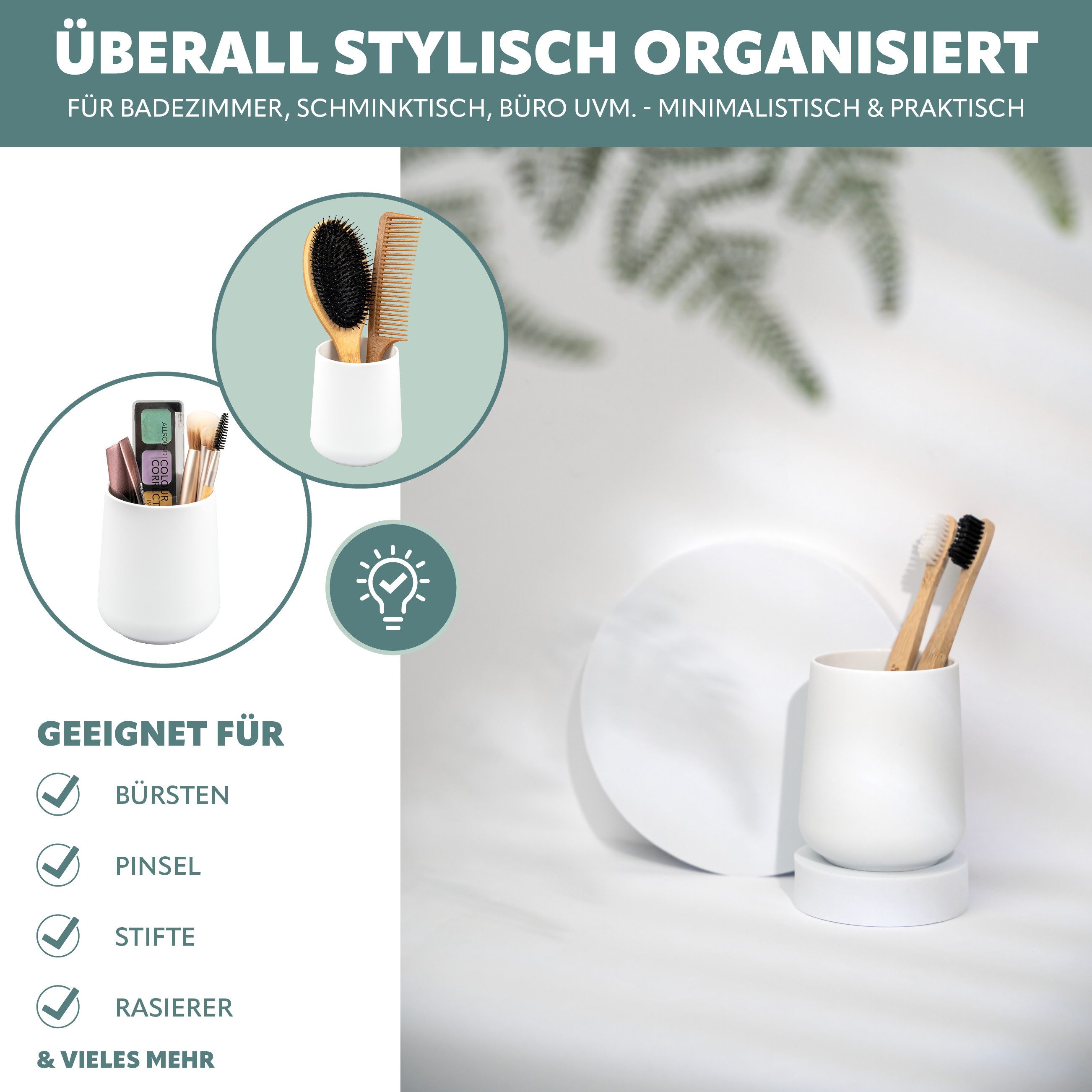 eluno Zahnputzbecher TESERO 2tlg. Soft-Touch, (2-St)