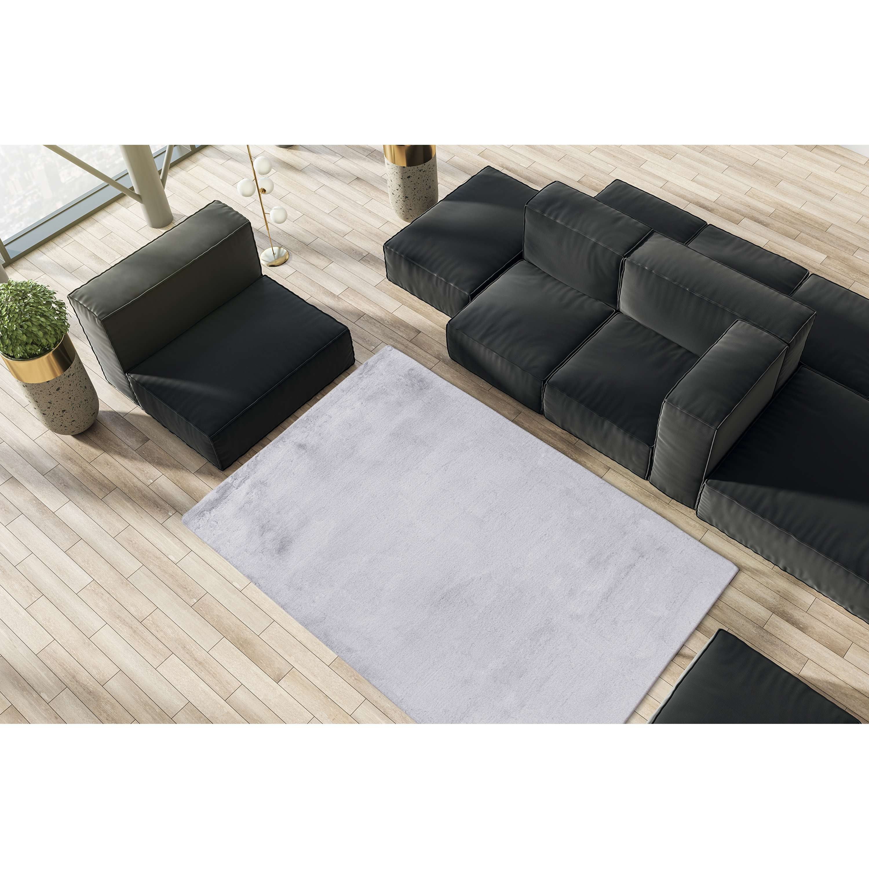 Qiyano Teppich Hochflorteppich Veronica 100 Grau günstig online kaufen