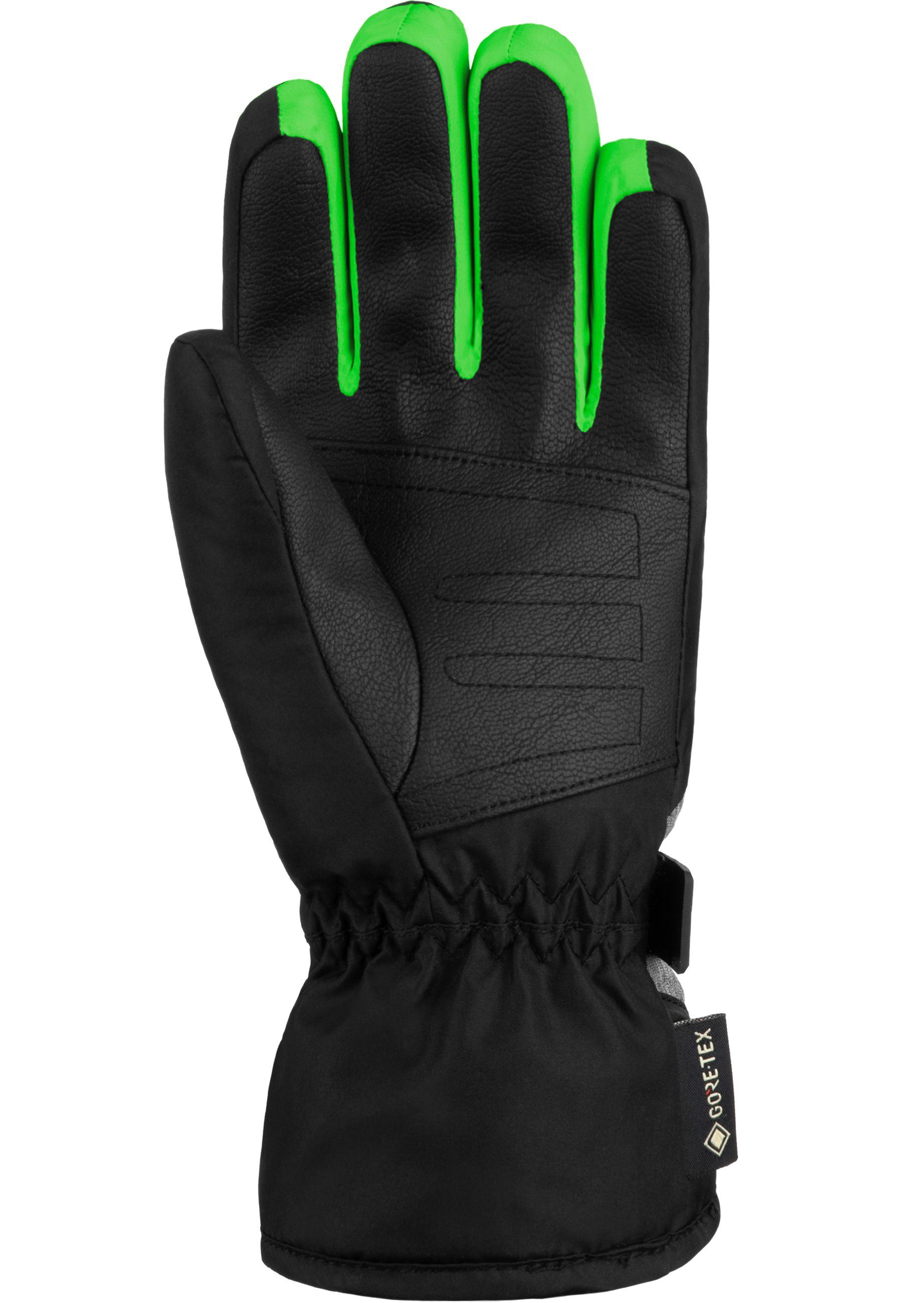 grau-schwarz Junior Reusch Handgelenkschlaufe praktischer Flash GORE-TEX mit Skihandschuhe