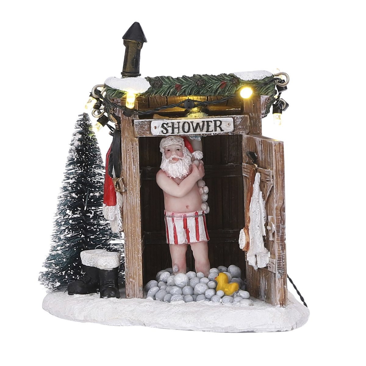 LuVille Weihnachtsdorf Luville Collectables Naked santa battery operated - l10xw8,5xh11cm
