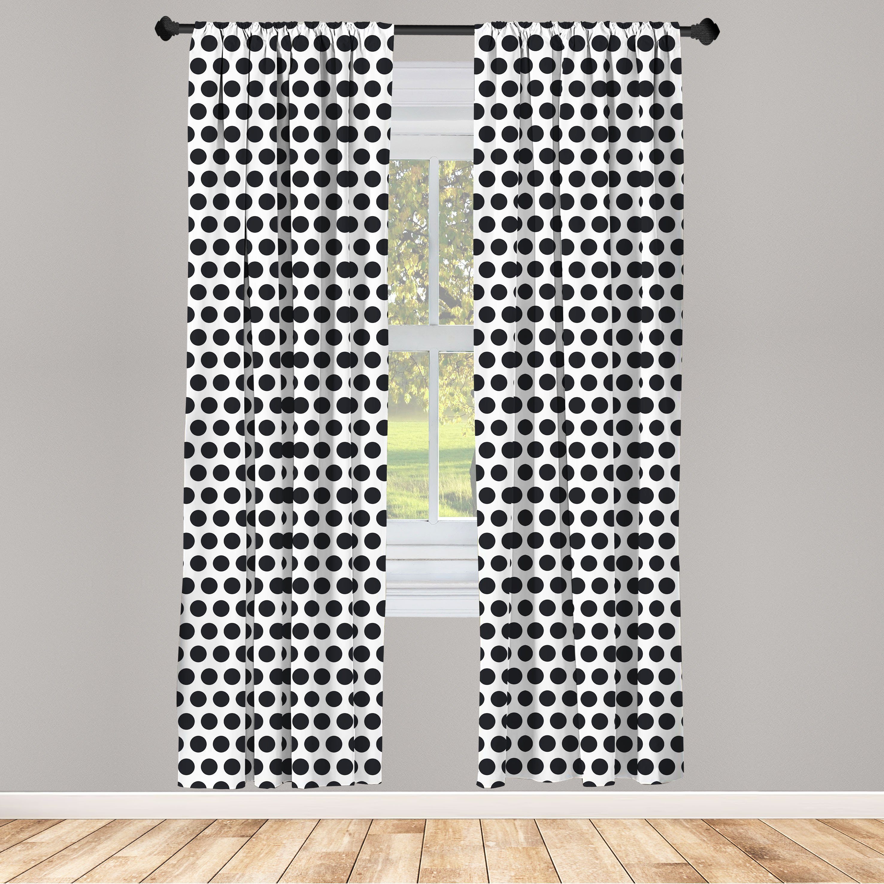 Gardine Vorhang für Wohnzimmer Abstrakt Dekor, Microfaser, Schlafzimmer Stil Repetitive Monotone Abakuhaus