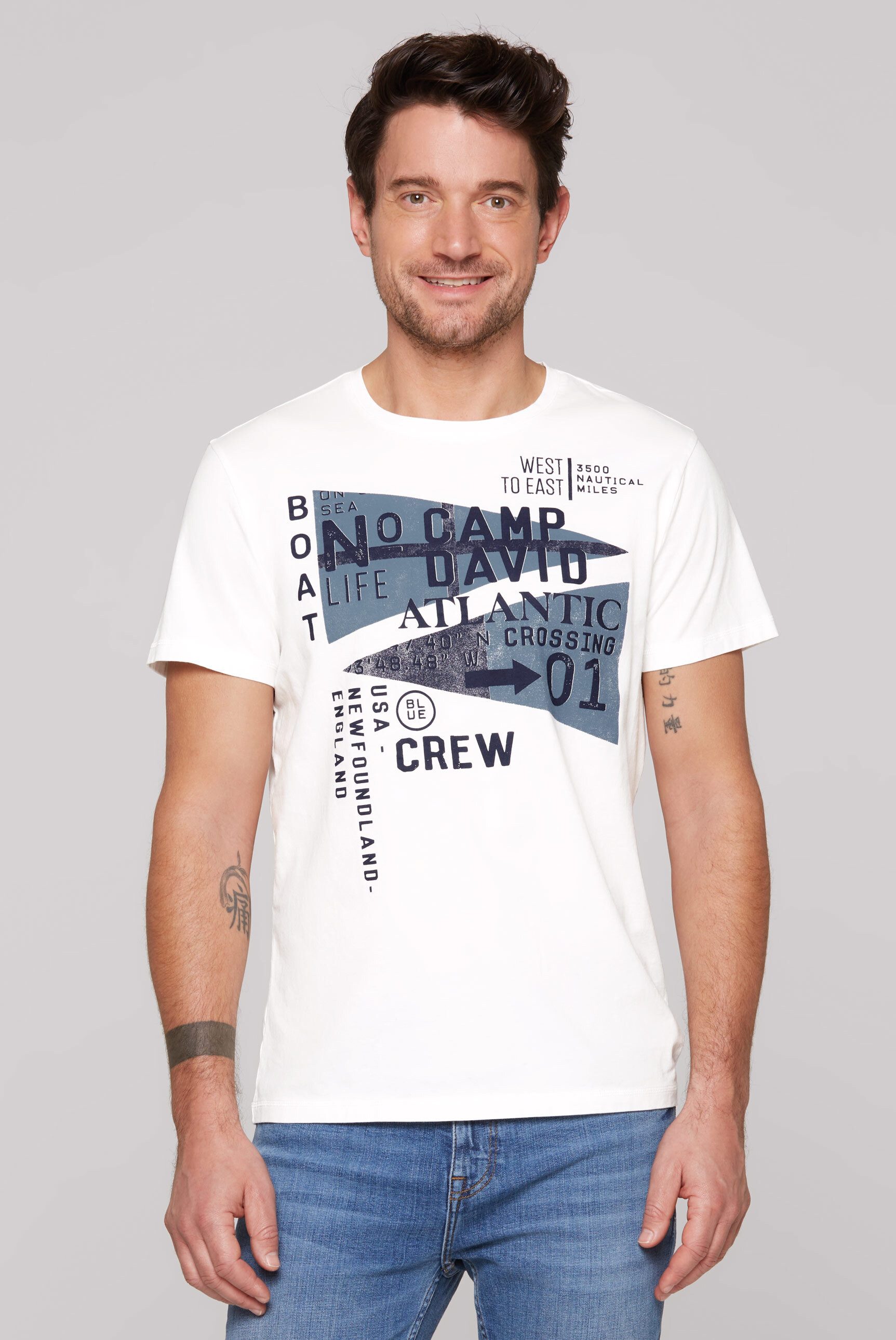 CAMP DAVID Rundhalsshirt aus Baumwolle