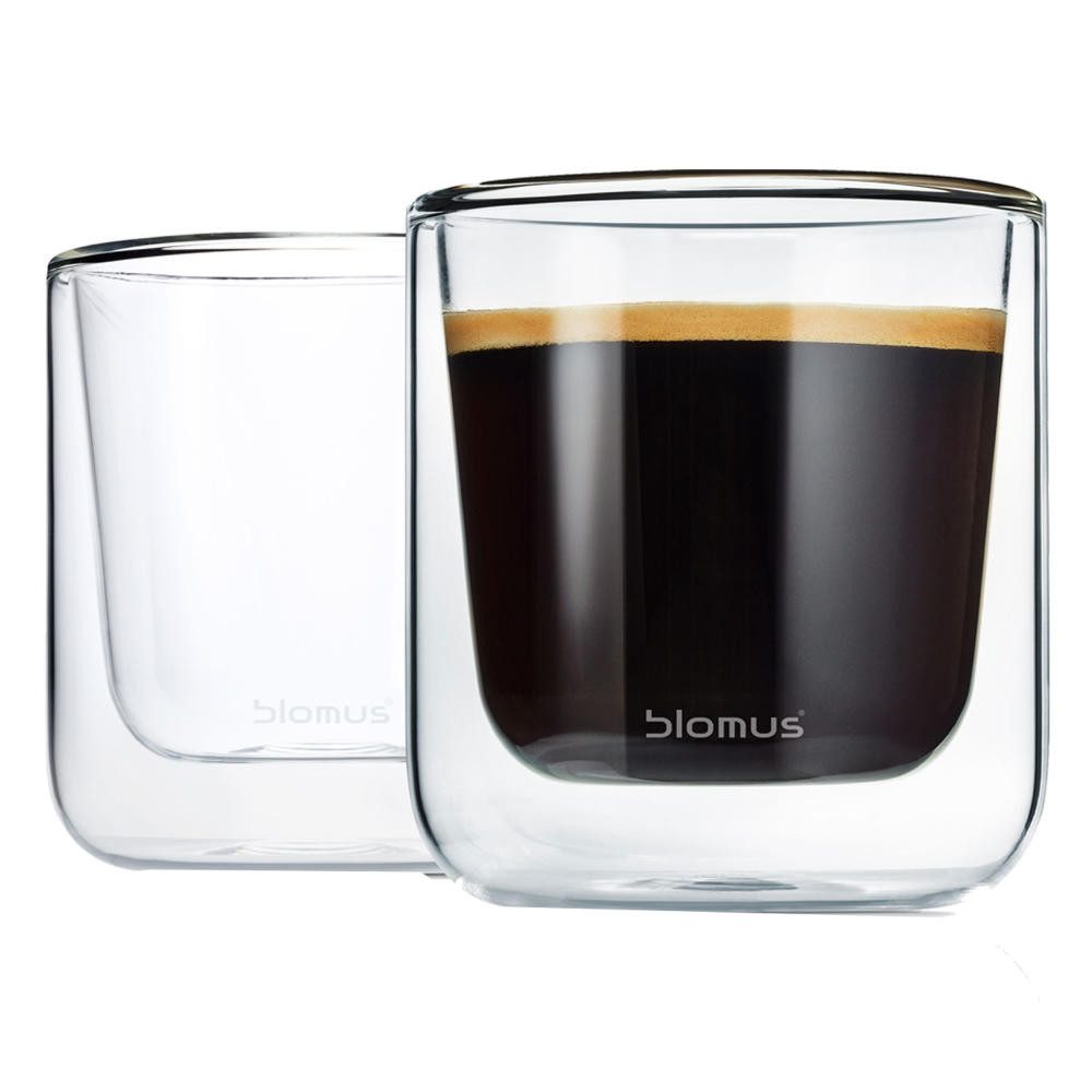 blomus Glas Nero KaffeegläserSet 2tlg. ThermoKaffeegläser Kaffeebecher Glas Becher, Glas
