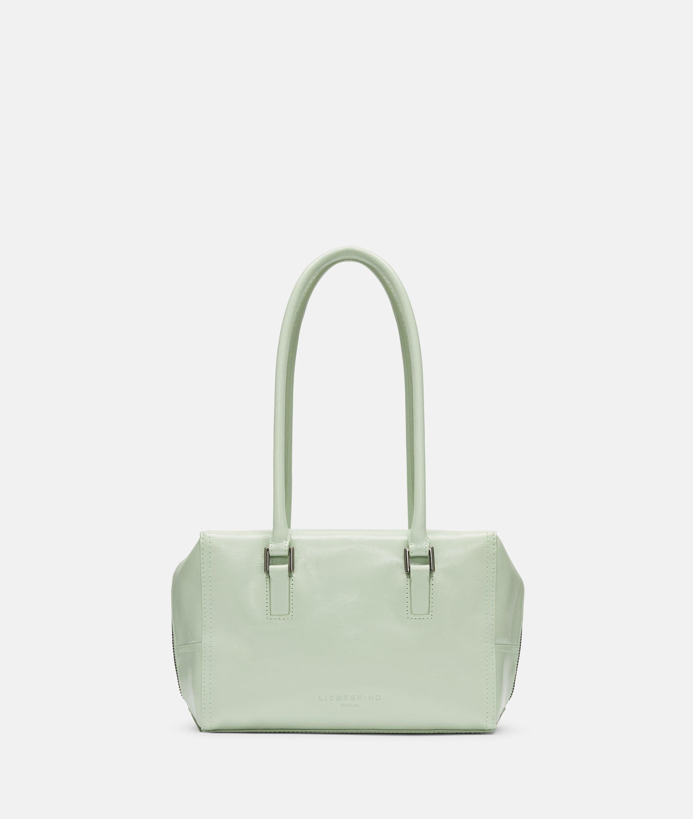 Liebeskind Berlin Schultertasche Satchel, Handliche Schultertasche aus Rindsleder mit glossy Finish