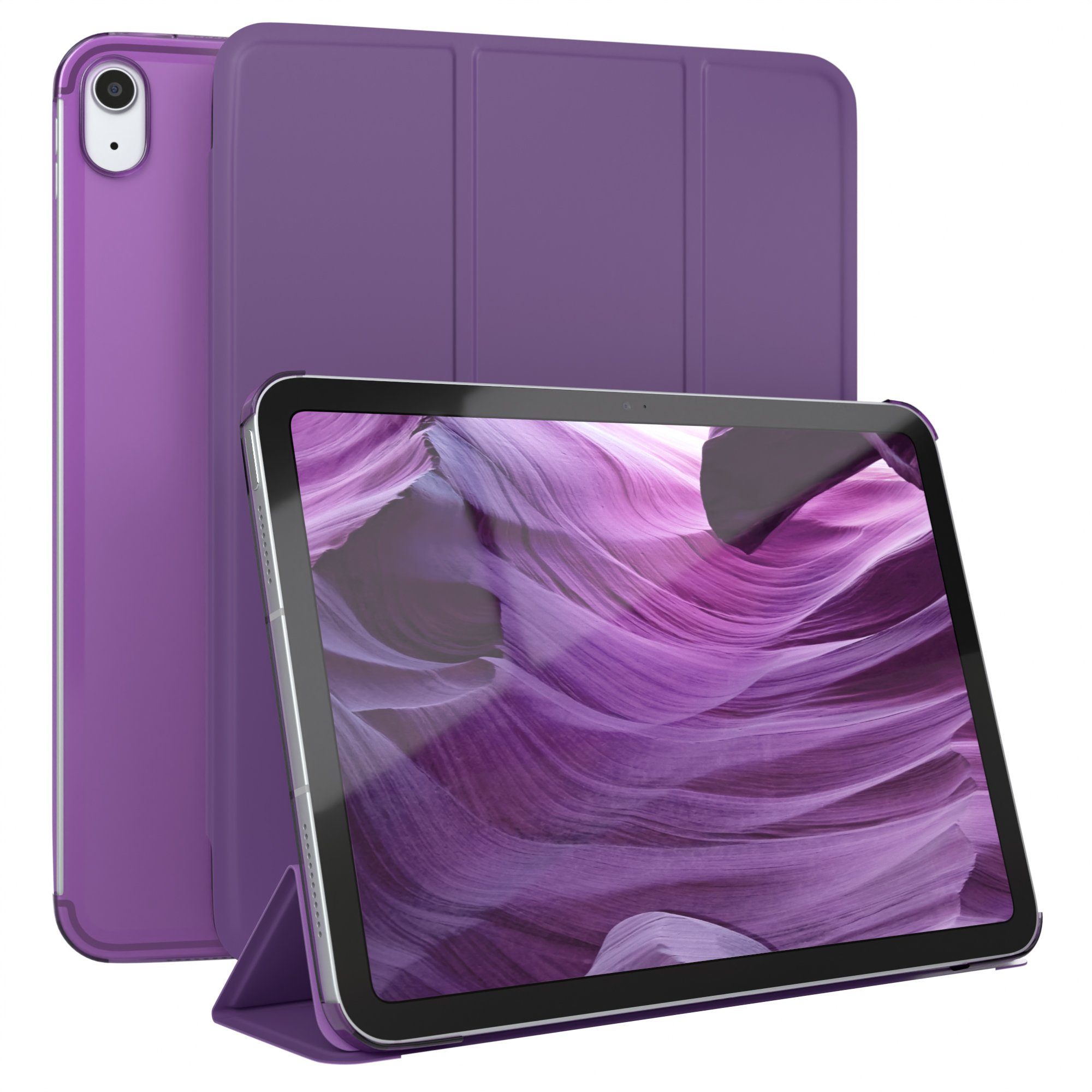 EAZY CASE Tablet-Hülle Smart Case für iPad 10,9" 10. Generation (2022) 10,9 Zoll, Tabletcover mit Stehfunktion Slim Sleep Wakeup Deckel Klappbar Violett