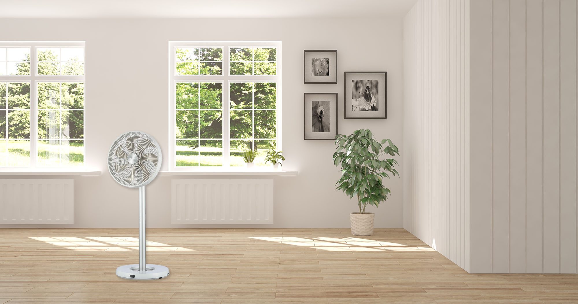 Sonnenkönig Standventilator Flex Fan, höhenverstellbar, 12 Stufen, praktisch verstaubar, bis 8h Timer, Schlafmodus, Fernbedienung, modernes Design