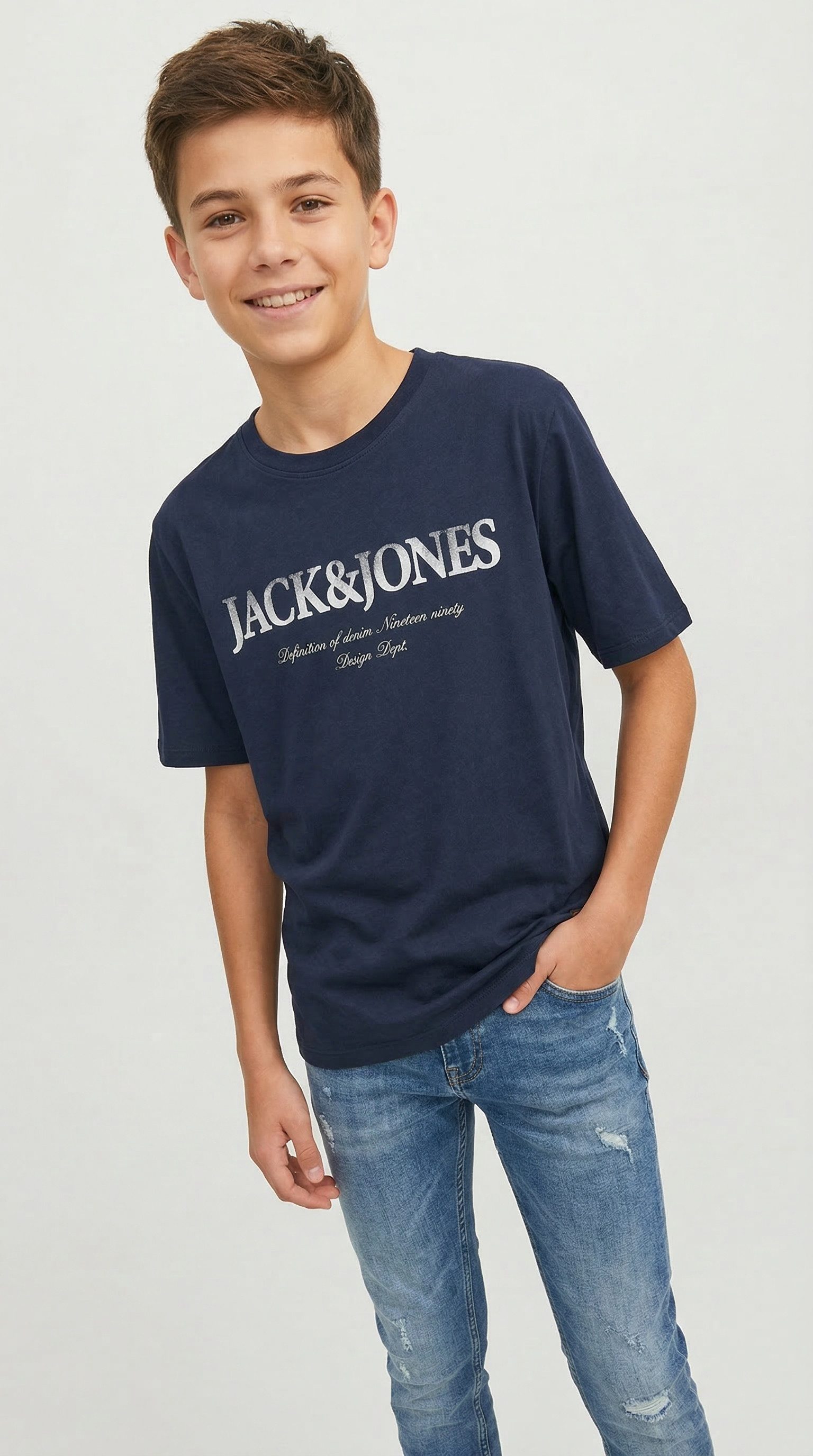 Jack & Jones Junior T-Shirt JJDEVIN DAYTONA PRINT TEE SS CN JNR mit Logoprint