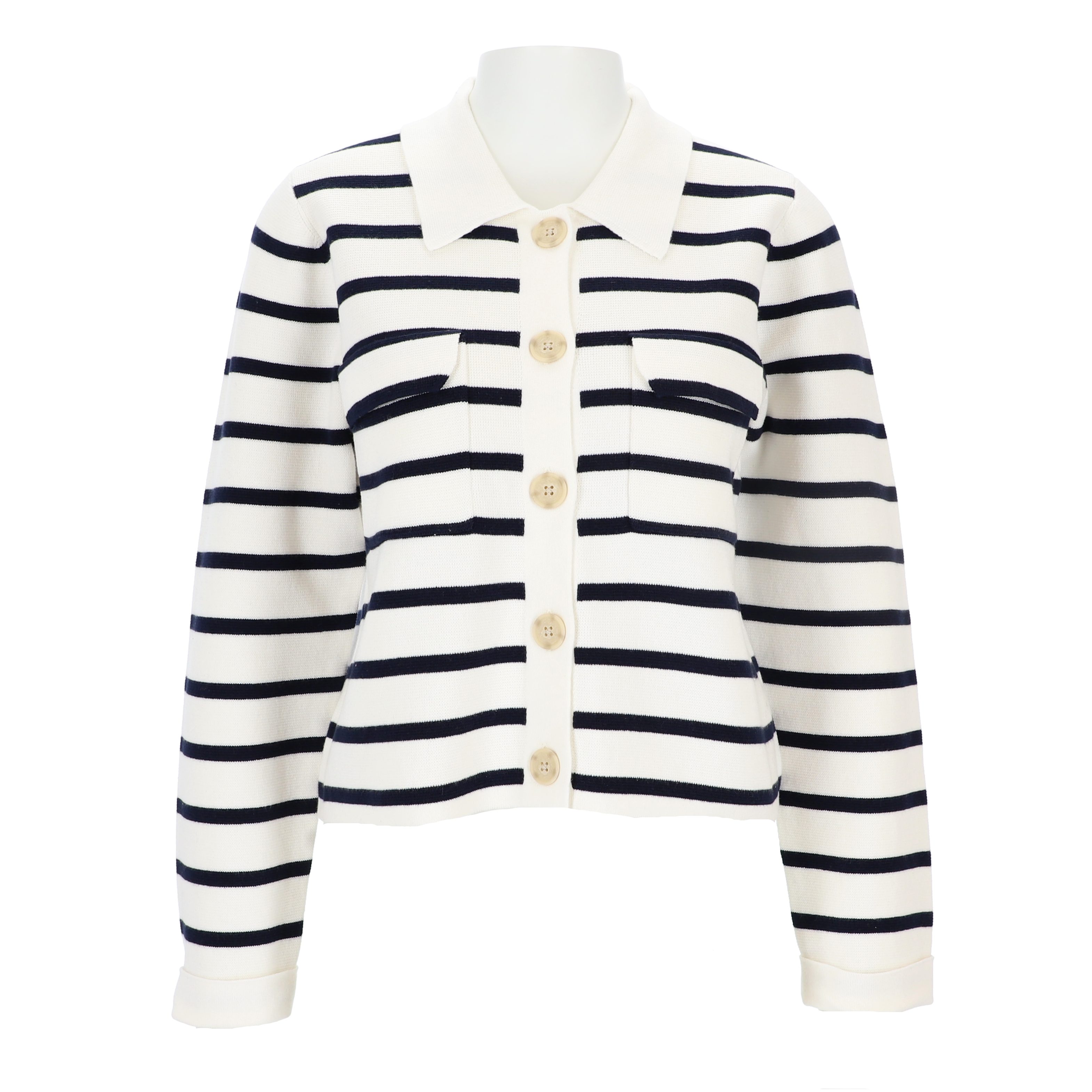 halsüberkopf Accessoires Strickjacke Streifen mit Polokragen günstig online kaufen