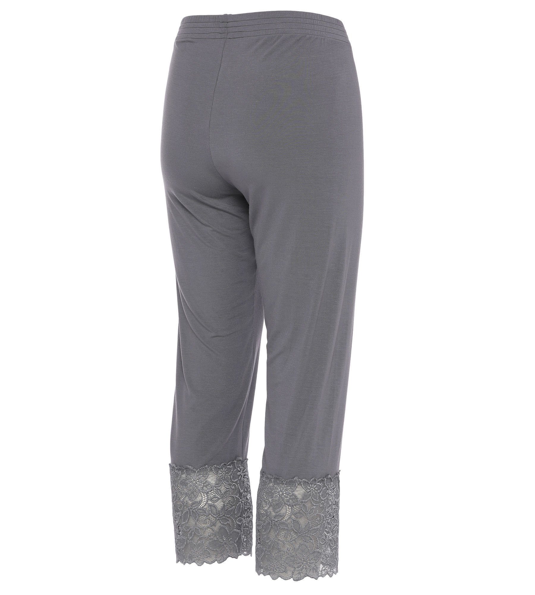 Pyjama hochwertiger Hose & Shirt mit grau elastisch Pure Shape Spitze